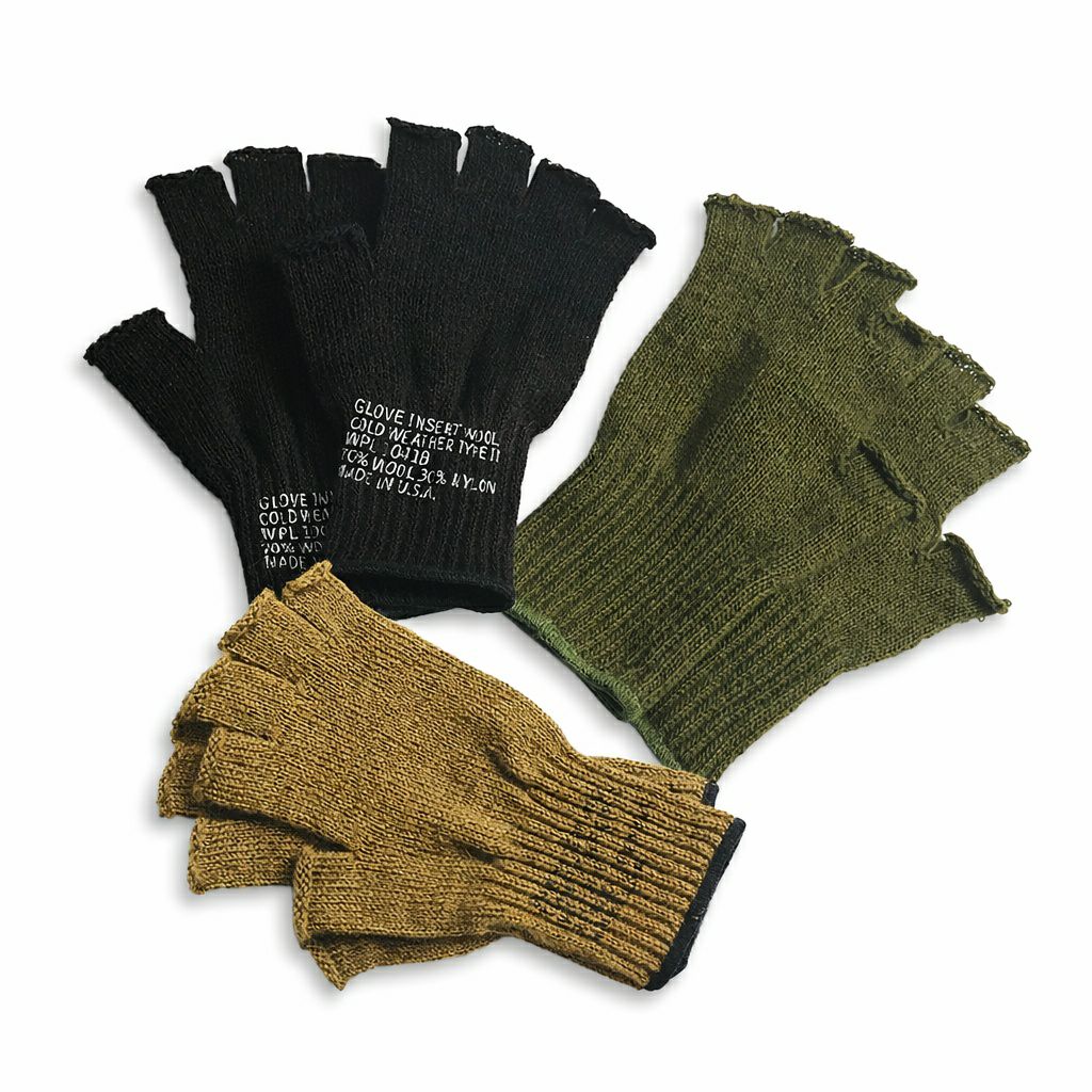 ロスコROTHCOG.I.フィンガーレスウールグローブ（フリーサイズウール手袋軍手指なしスマホ対応ミリタリーアメリカ製米国製）