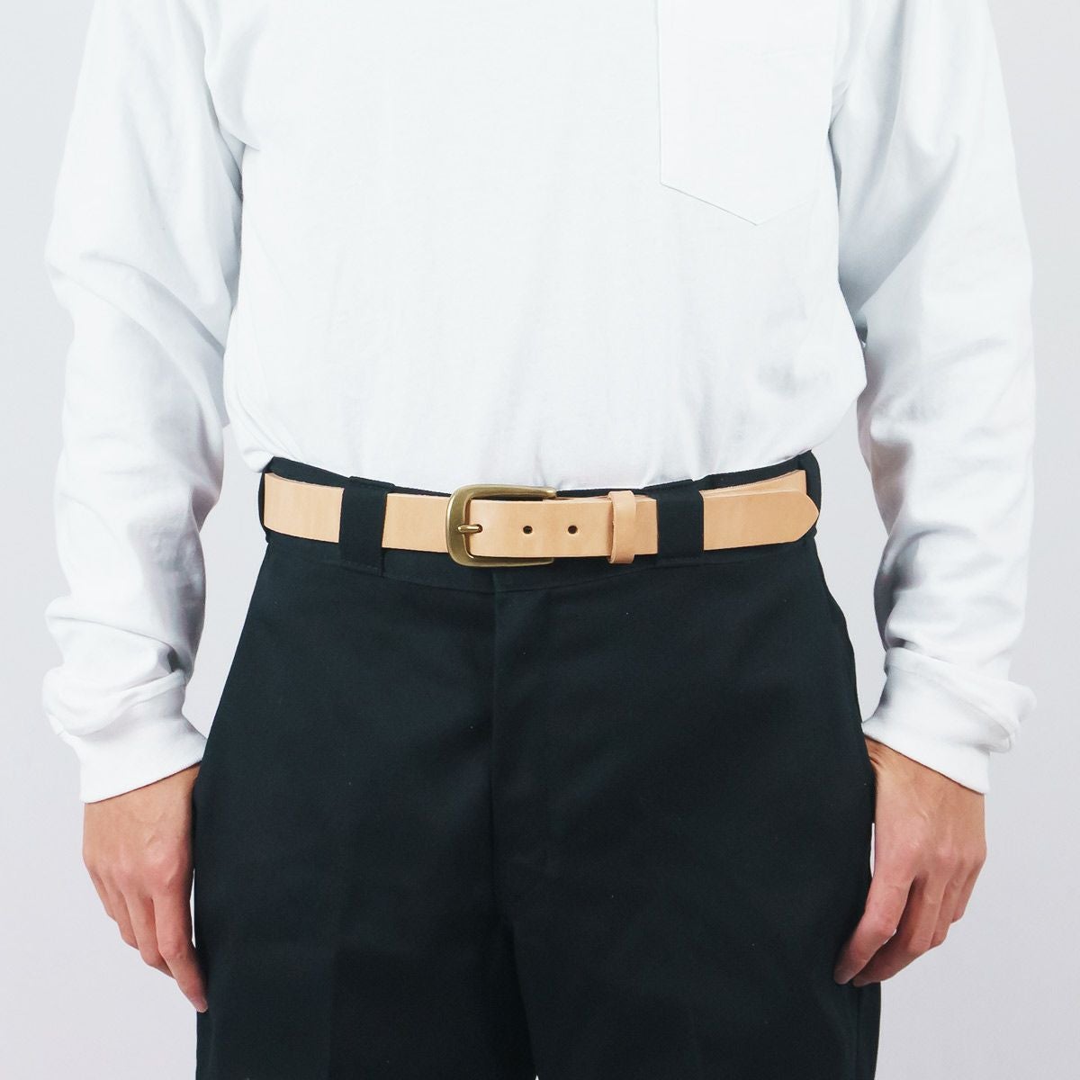 ジャラーナJalanaハーマンオークレザーベルト#874ビッグサイズ大きいサイズ(メンズ42-46革ベルトヌメ革30mm幅ナローベルト)