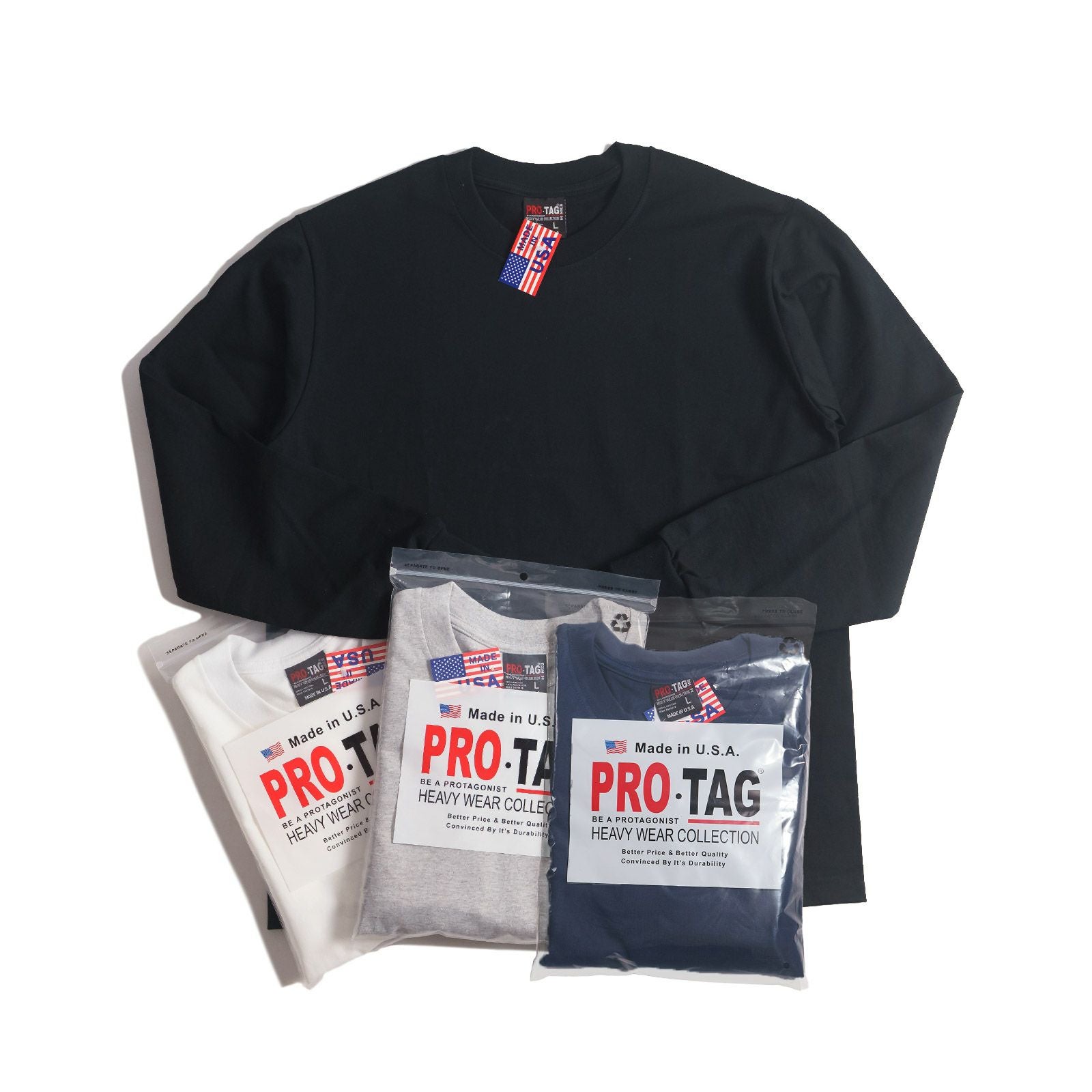 プロタグ PRO-TAG 9オンススーパーヘビーウエイト クルーネック 長袖T