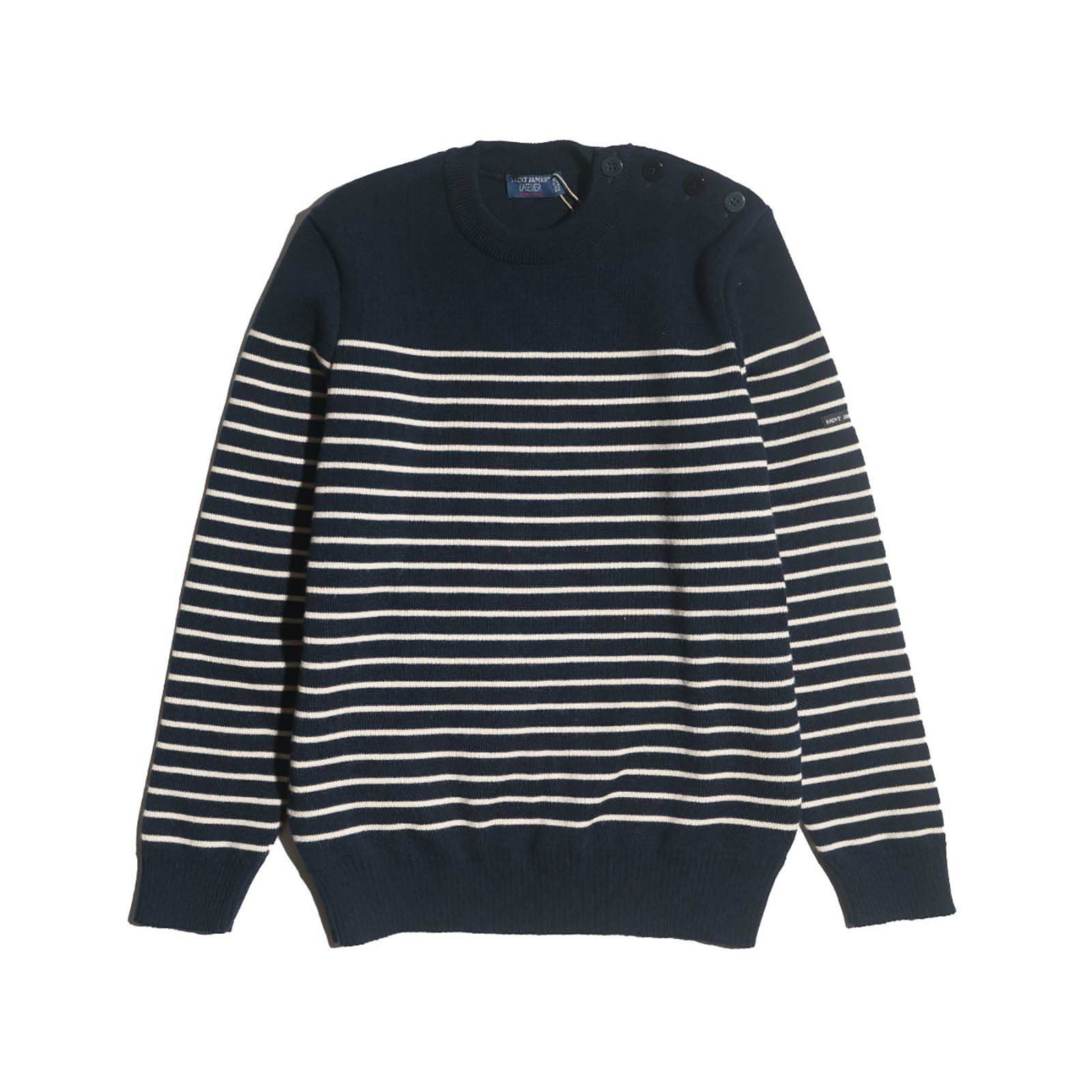 セントジェームスSAINTJAMES肩ボタンボーダーセータービニック