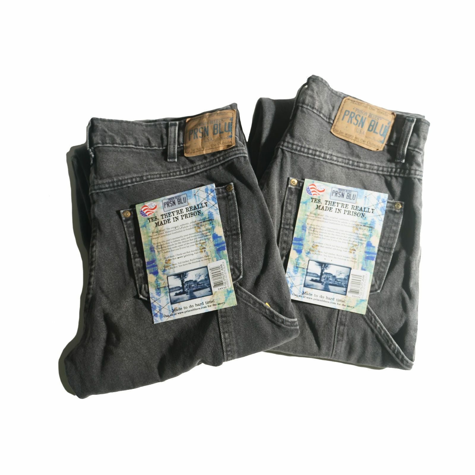 プリズンブルースPRISONBLUESワークジーンズオリジナルユーズドウォッシュニュースクールブラック