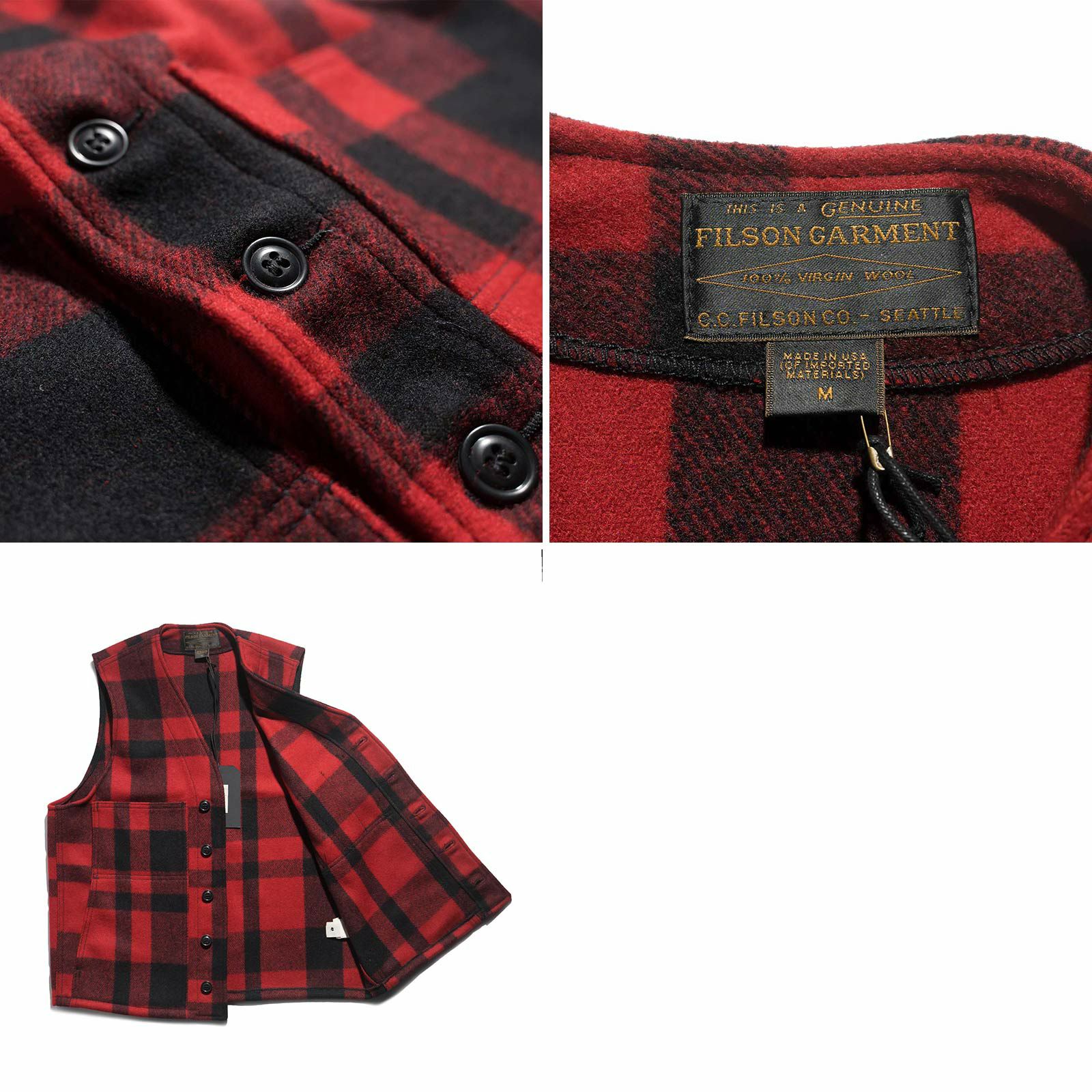 フィルソンFILSONマッキーノウールベストチェック