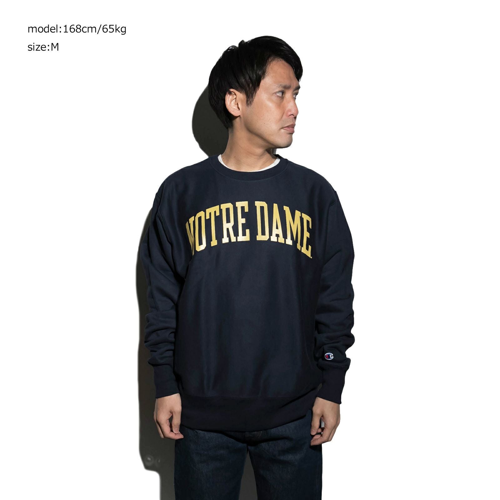 UNIVERSITYOFNORTREDAMEオフィシャルクルーネックカレッジスウェットチャンピオンリバースウィーブ
