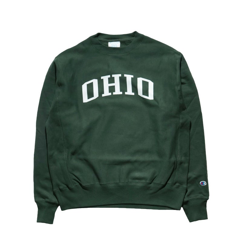 OHIOUNIVERSITYオフィシャルクルーネックカレッジスウェットチャンピオンリバースウィーブ
