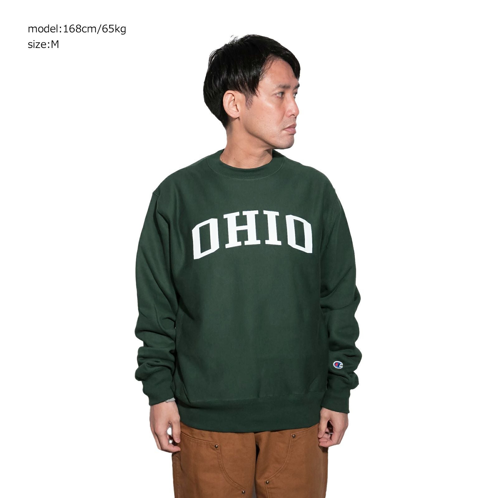 OHIOUNIVERSITYオフィシャルクルーネックカレッジスウェットチャンピオンリバースウィーブ