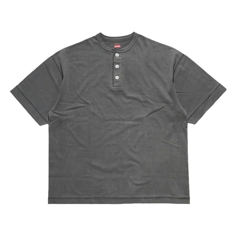 ヘルスニットHealthknitHR25S-M104U.S.コットンジャージー硫化染め半袖ヘンリーネックTシャツ