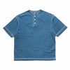 ヘルスニットHealthknitHR25S-M104-2U.S.コットンジャージーインディゴ染め半袖ヘンリーネックTシャツ