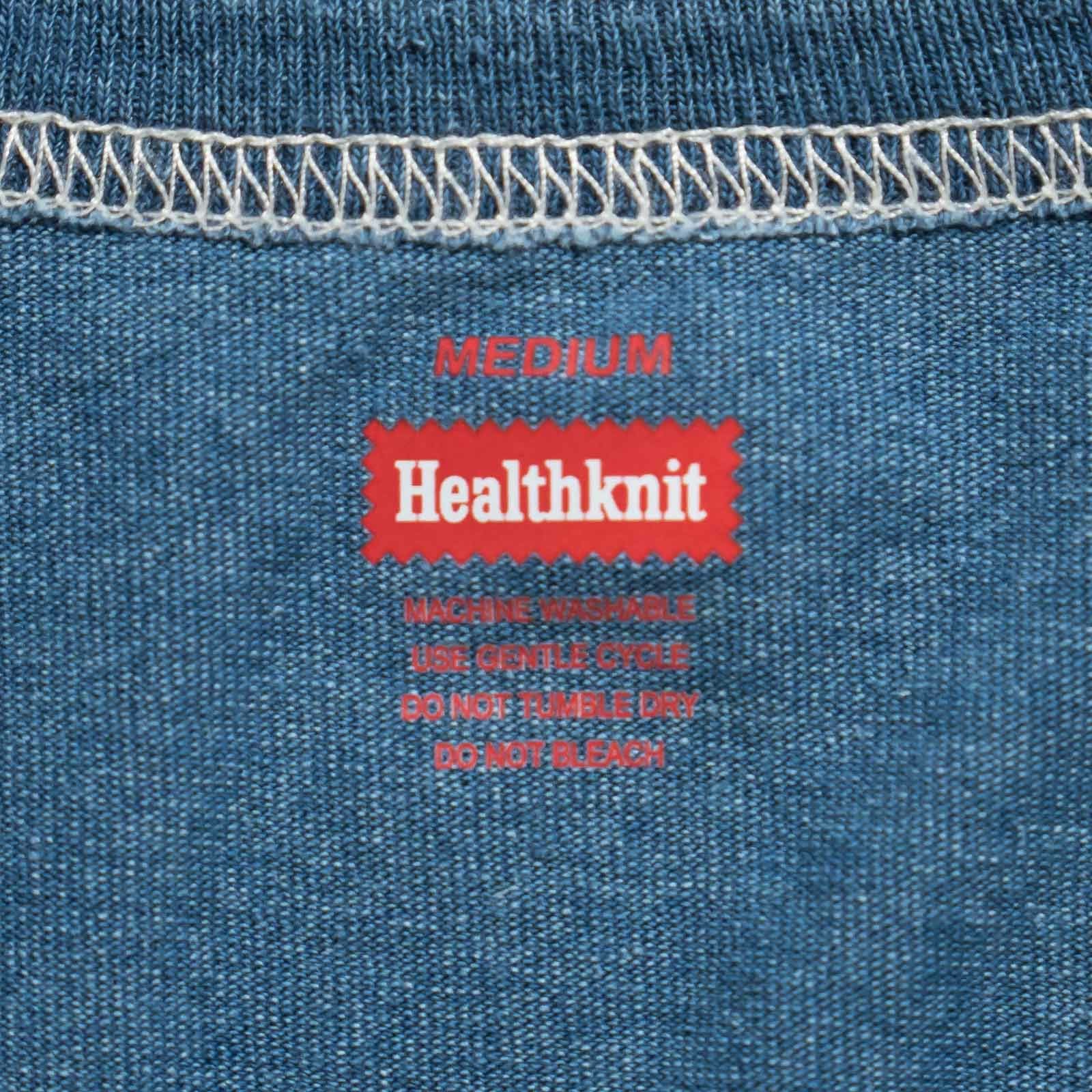 ヘルスニットHealthknitHR25S-M104-2U.S.コットンジャージーインディゴ染め半袖ヘンリーネックTシャツ