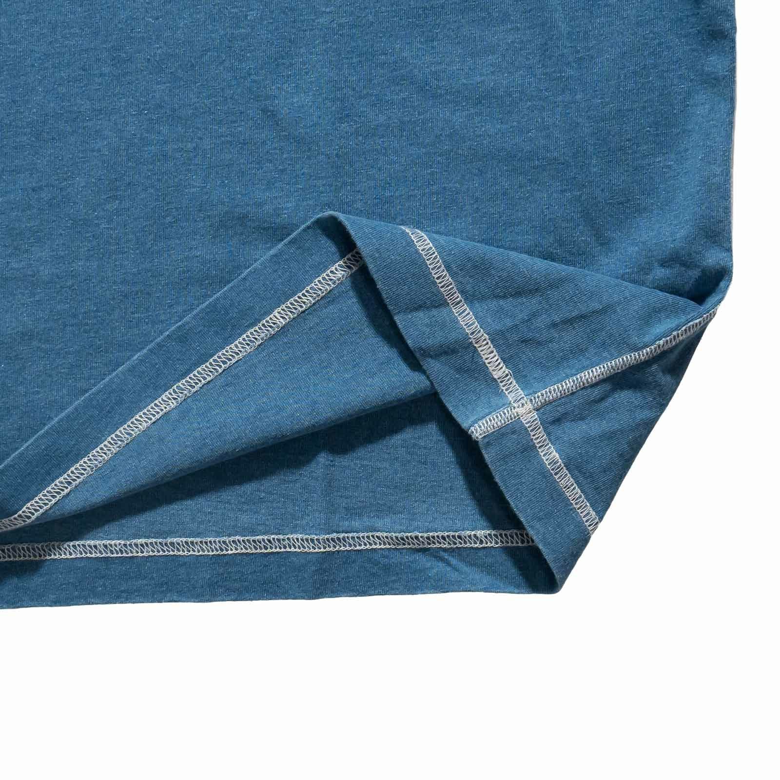 ヘルスニットHealthknitHR25S-M104-2U.S.コットンジャージーインディゴ染め半袖ヘンリーネックTシャツ