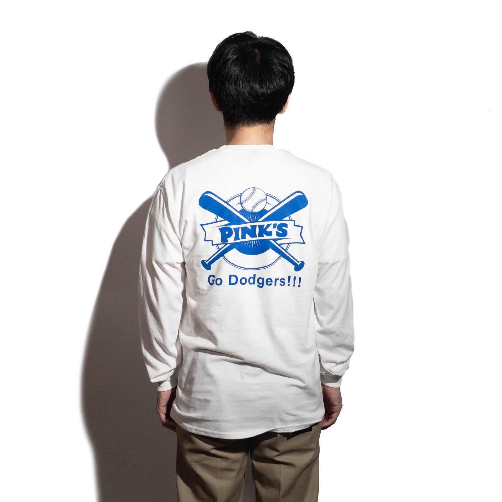 ピンクスホットドッグスPINK’SHOTDOGS長袖Tシャツピンクスラブズドジャーズ