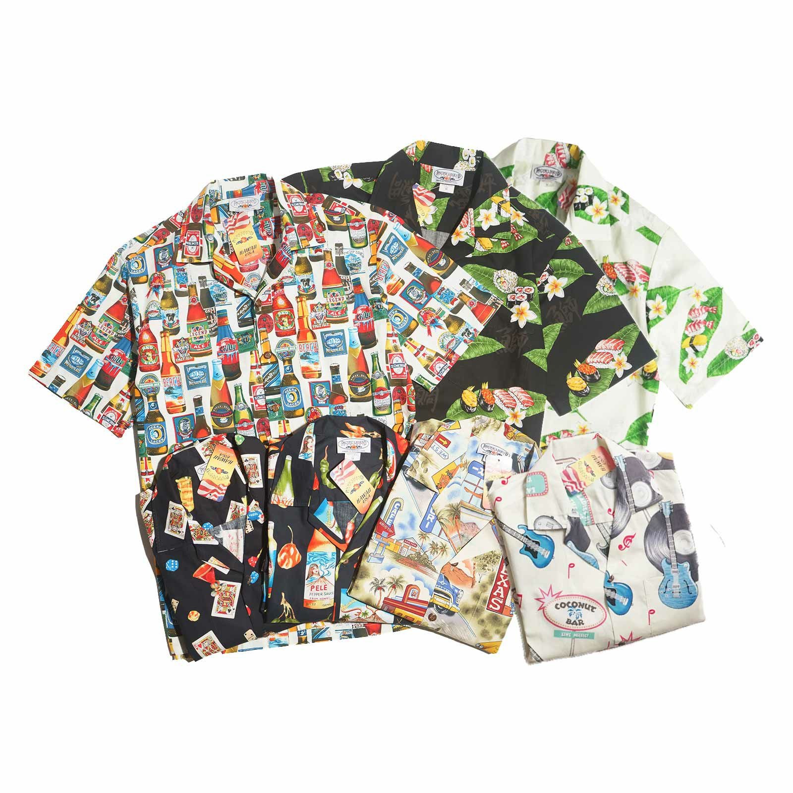 パシフィックレジェンド PACIFIC LEGEND 総柄 半袖シャツ 大きいサイズ