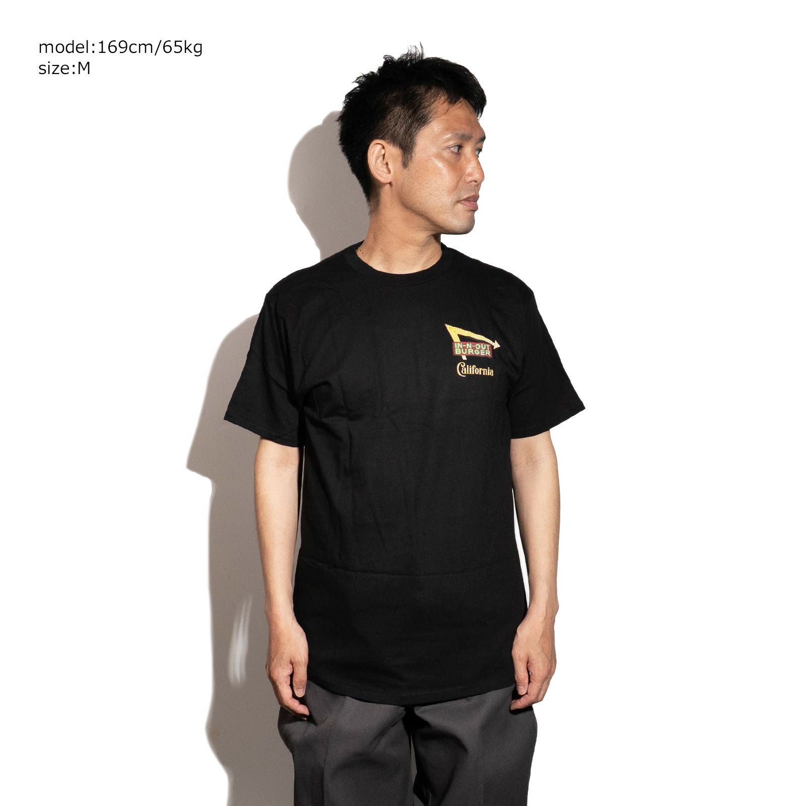 インアンドアウトバーガー半袖Tシャツ2025ビーチクルーズブラック