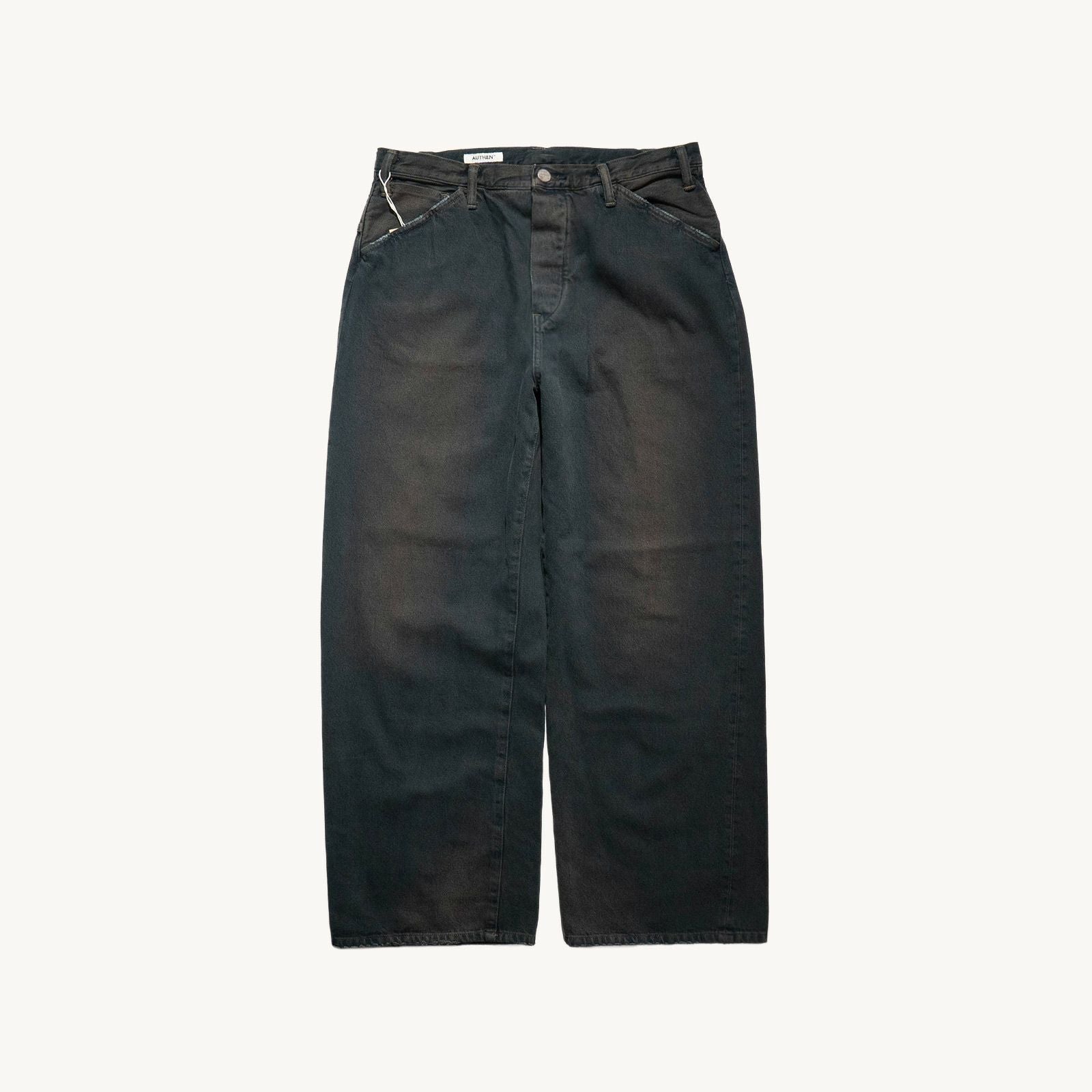オーセンAUTHENヴィンテージワイドレッグオーバーダイブラックAUT-077-107
