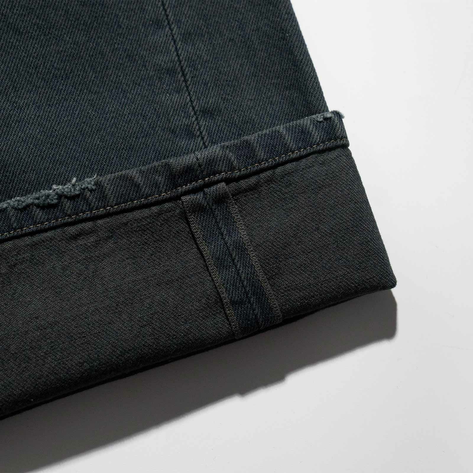 オーセンAUTHENヴィンテージワイドレッグオーバーダイブラックAUT-077-107