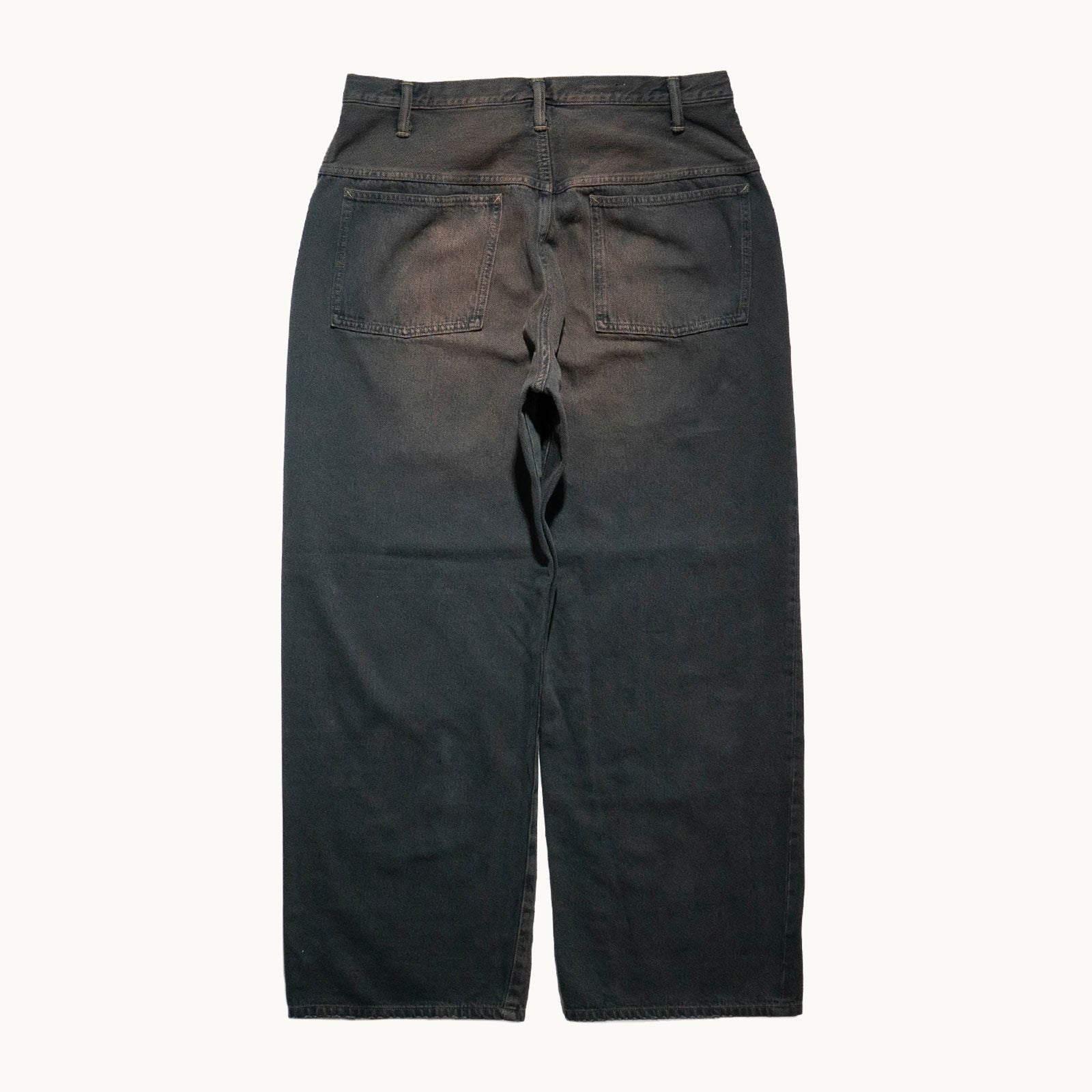 オーセンAUTHENヴィンテージワイドレッグオーバーダイブラックAUT-077-107