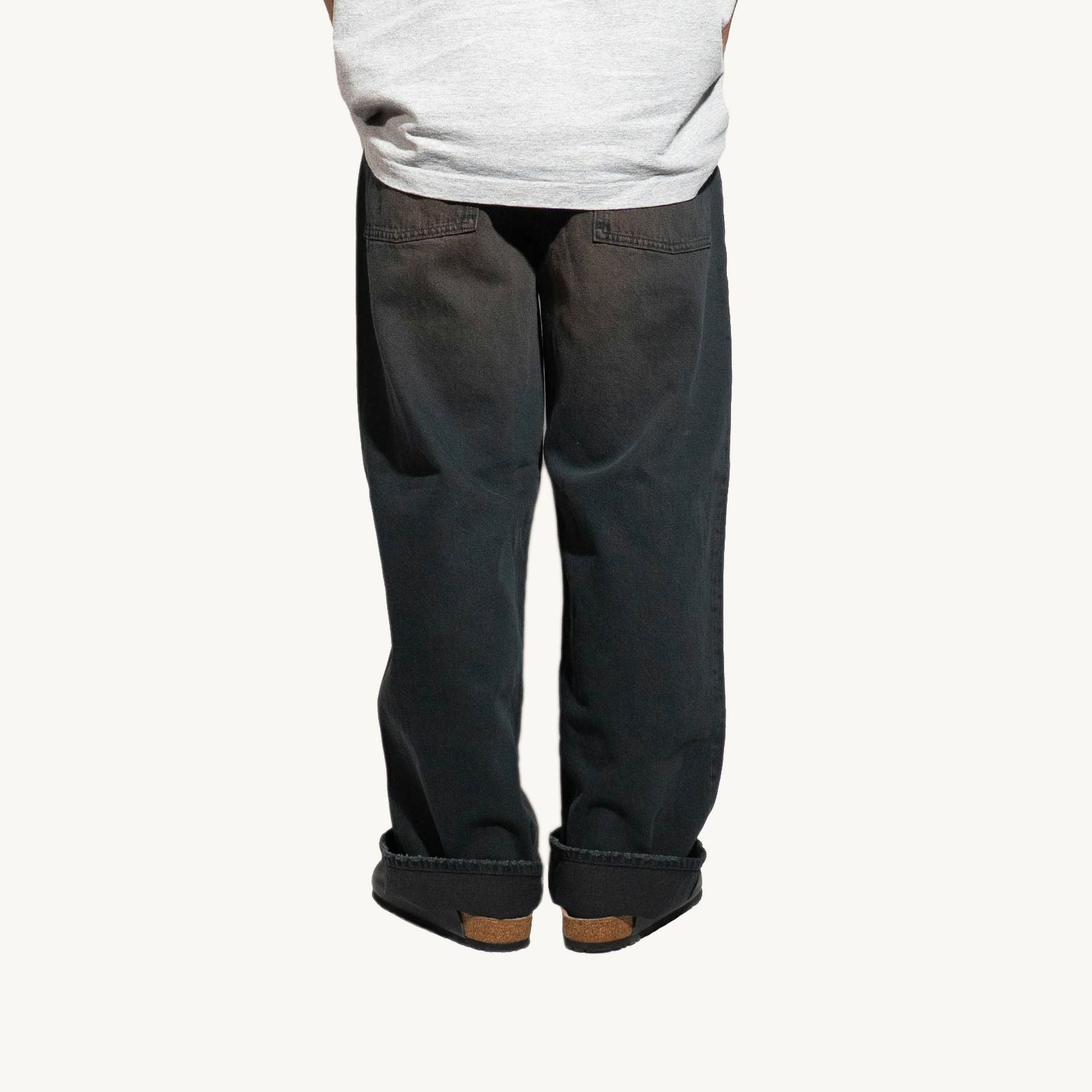 オーセンAUTHENヴィンテージワイドレッグオーバーダイブラックAUT-077-107