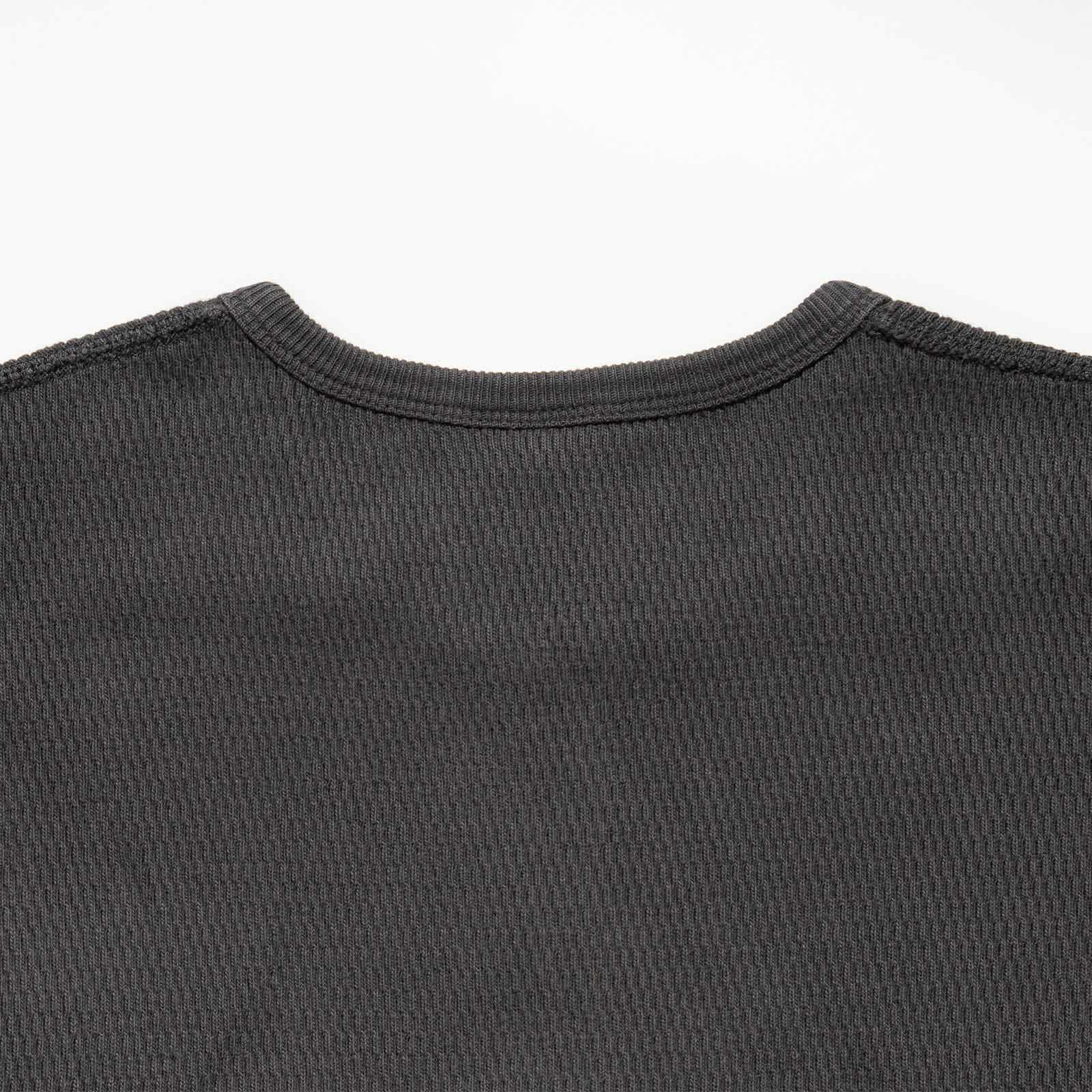 ヘルスニットHealthknit22024サーマルキングラッセルハニカムヘンリーネック長袖TシャツJalana別注ピグメントダイ