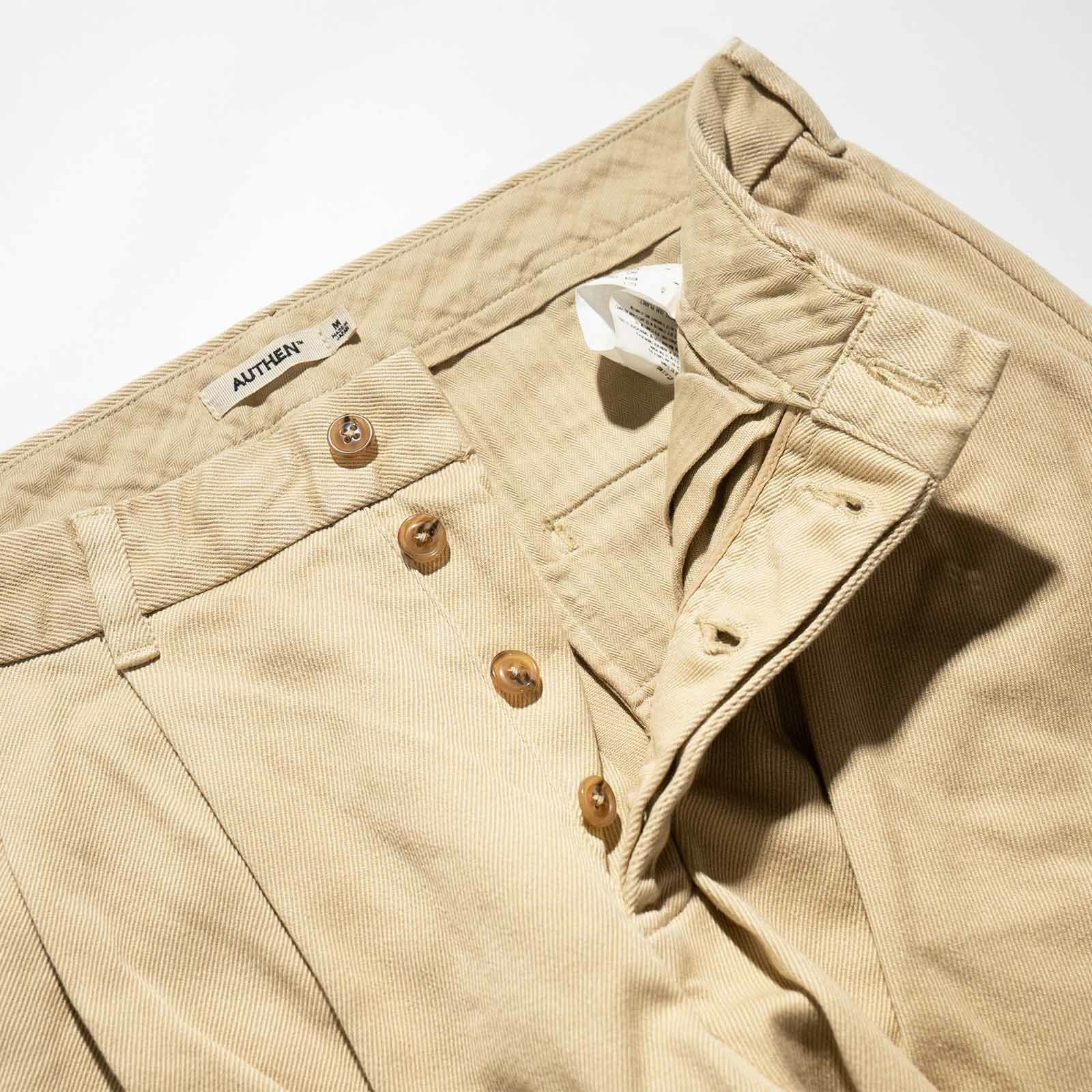 オーセンAUTHENシルクナイズドチノトラウザーズベージュAUT-109SN-006