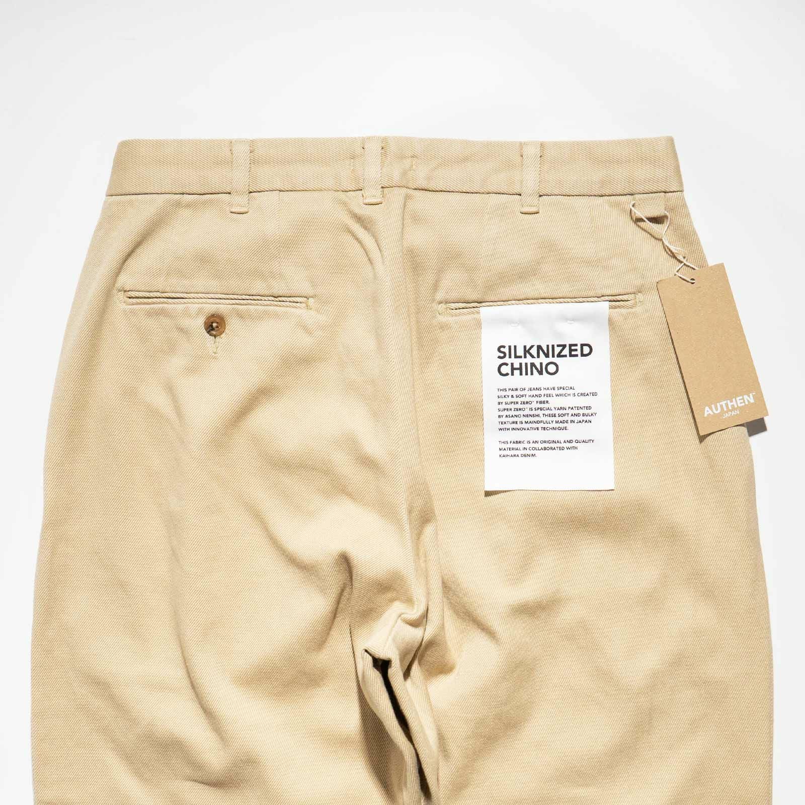 オーセンAUTHENシルクナイズドチノトラウザーズベージュAUT-109SN-006