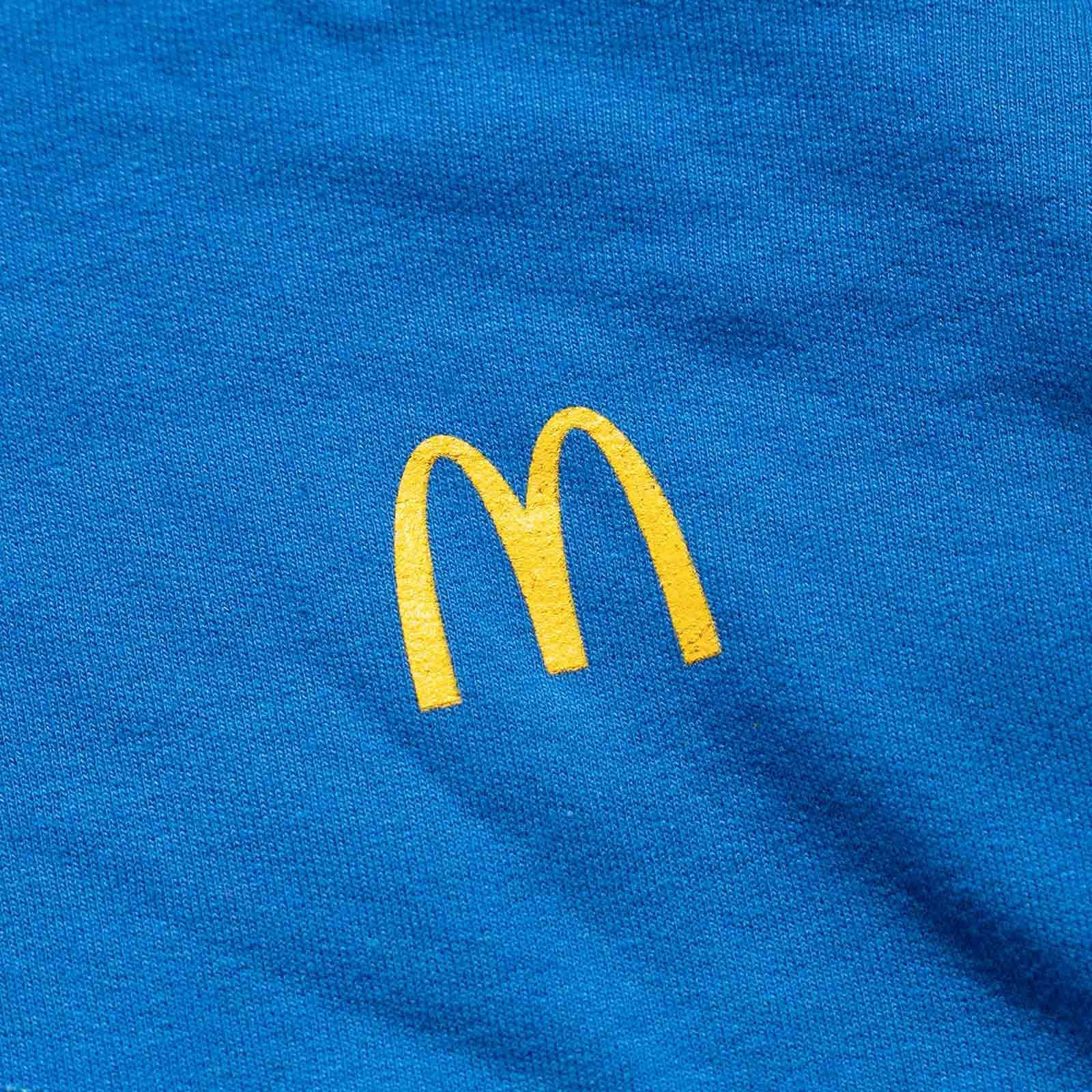 マクドナルドMcDonald’sアーチロゴチャンピオンボディスウェットシャツブルー