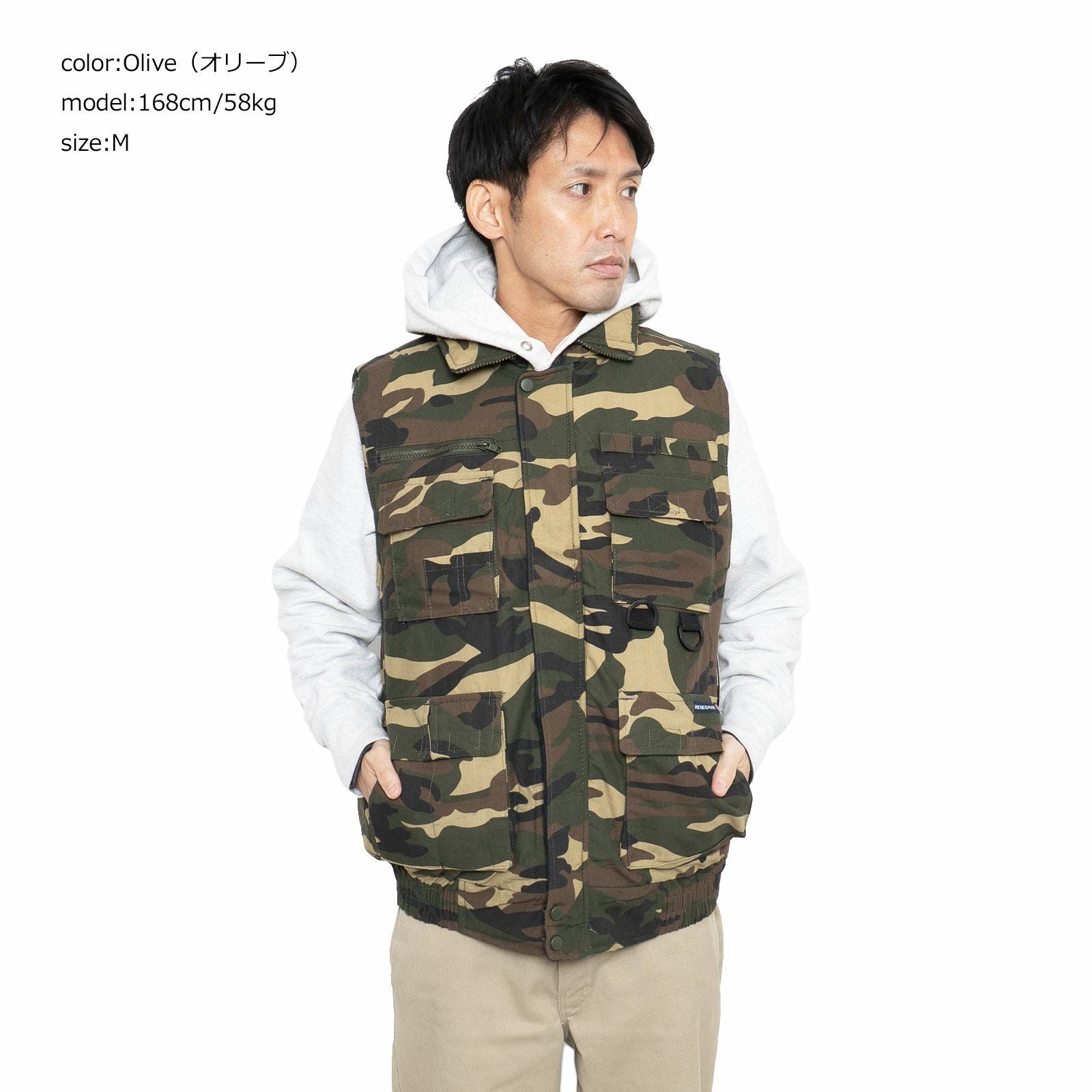 RenegadeSportswearマルチポケットカモユーティリティベスト