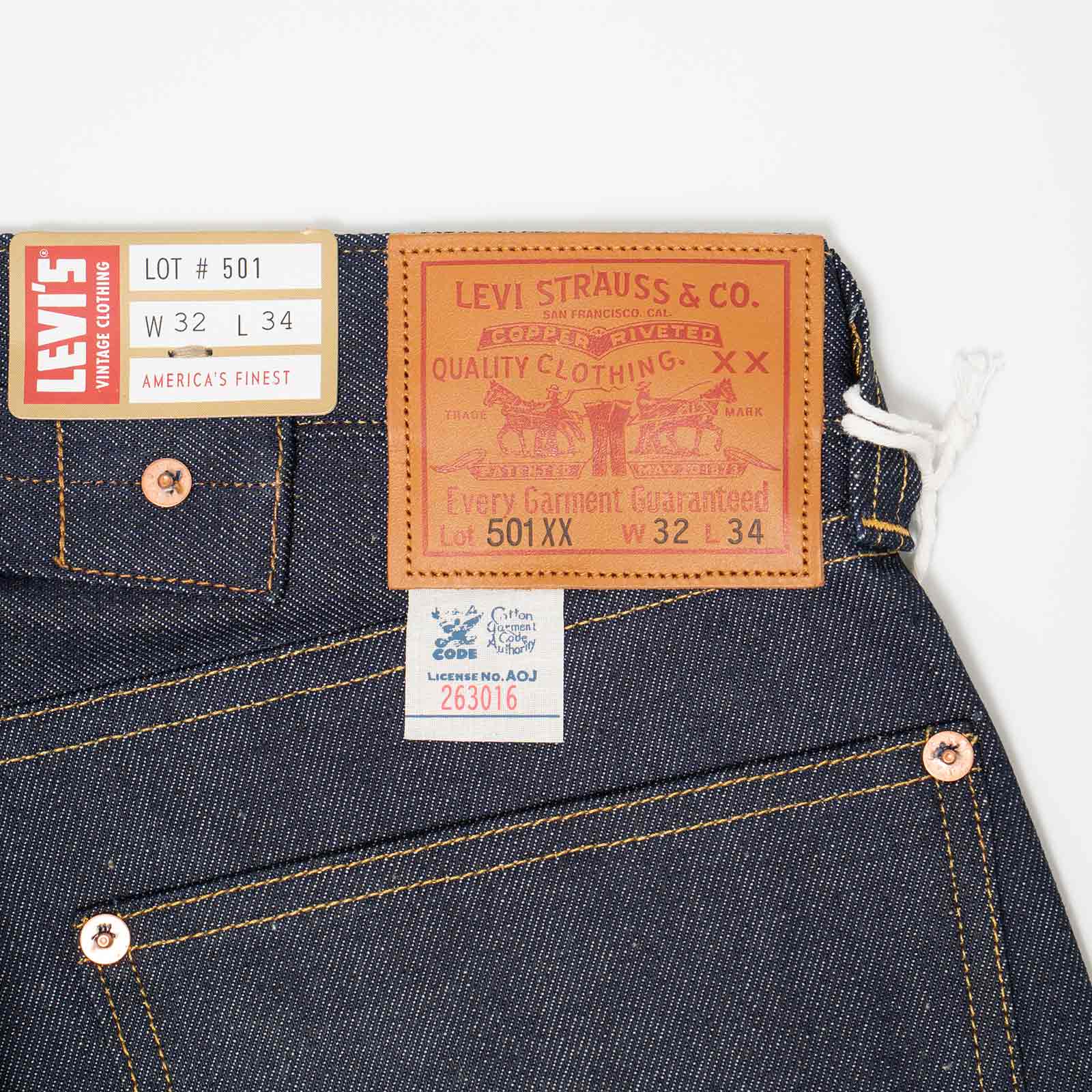 リーバイスビンテージクロージングLEVI’SVINTAGECLOTHING1933’s501XXリジッドLVCRIGID