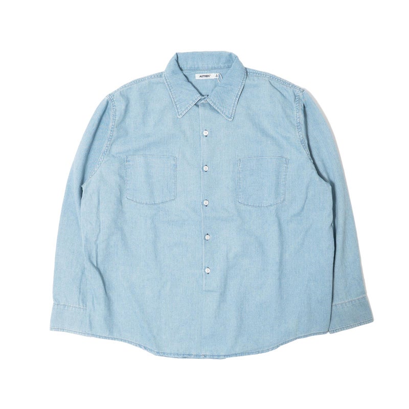 オーセンAUTHENシルクナイズドデニムレギュラーシャツライトユーズド122SD-013
