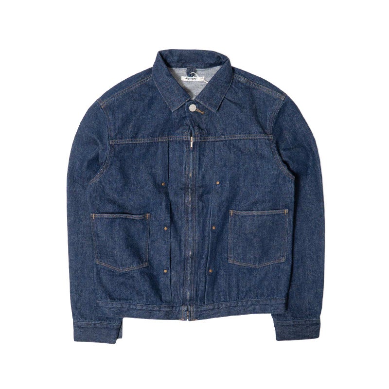 オーセンAUTHENヴィンテージデニムジップアップジャケットリンス175-001