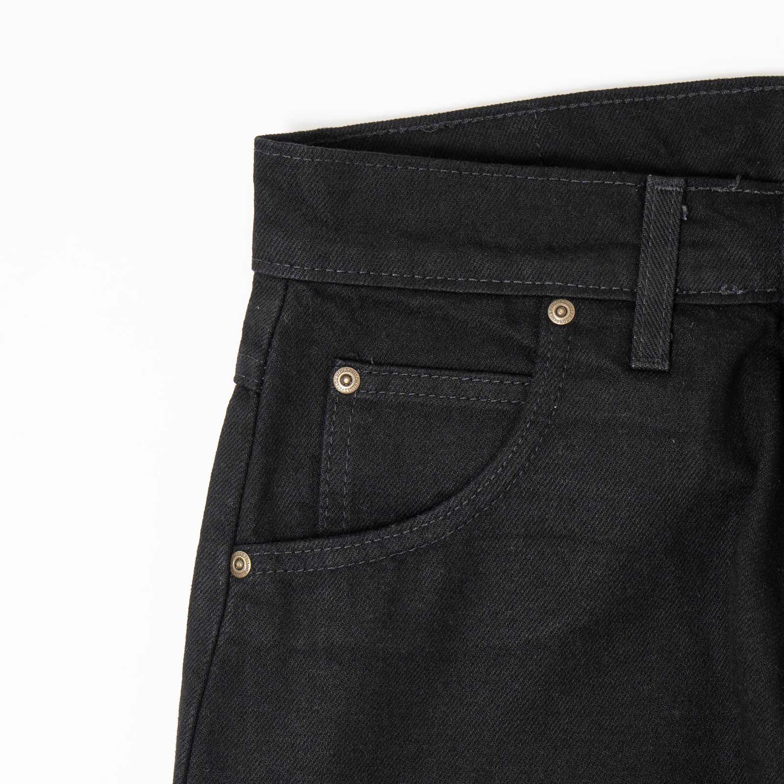 プリズンブルースPRISONBLUESリラックスフィットジーンズリンスドブラック