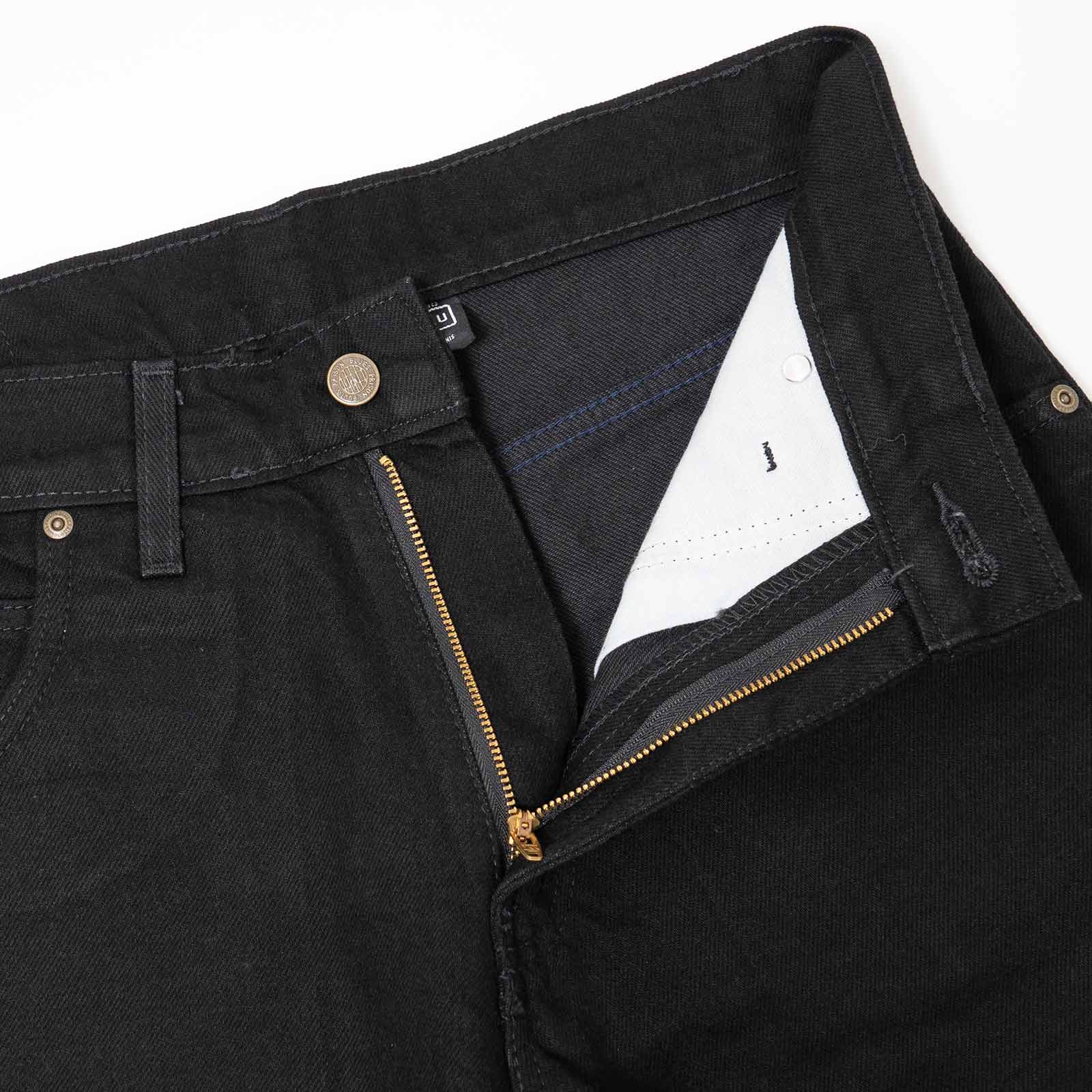 プリズンブルースPRISONBLUESリラックスフィットジーンズリンスドブラック