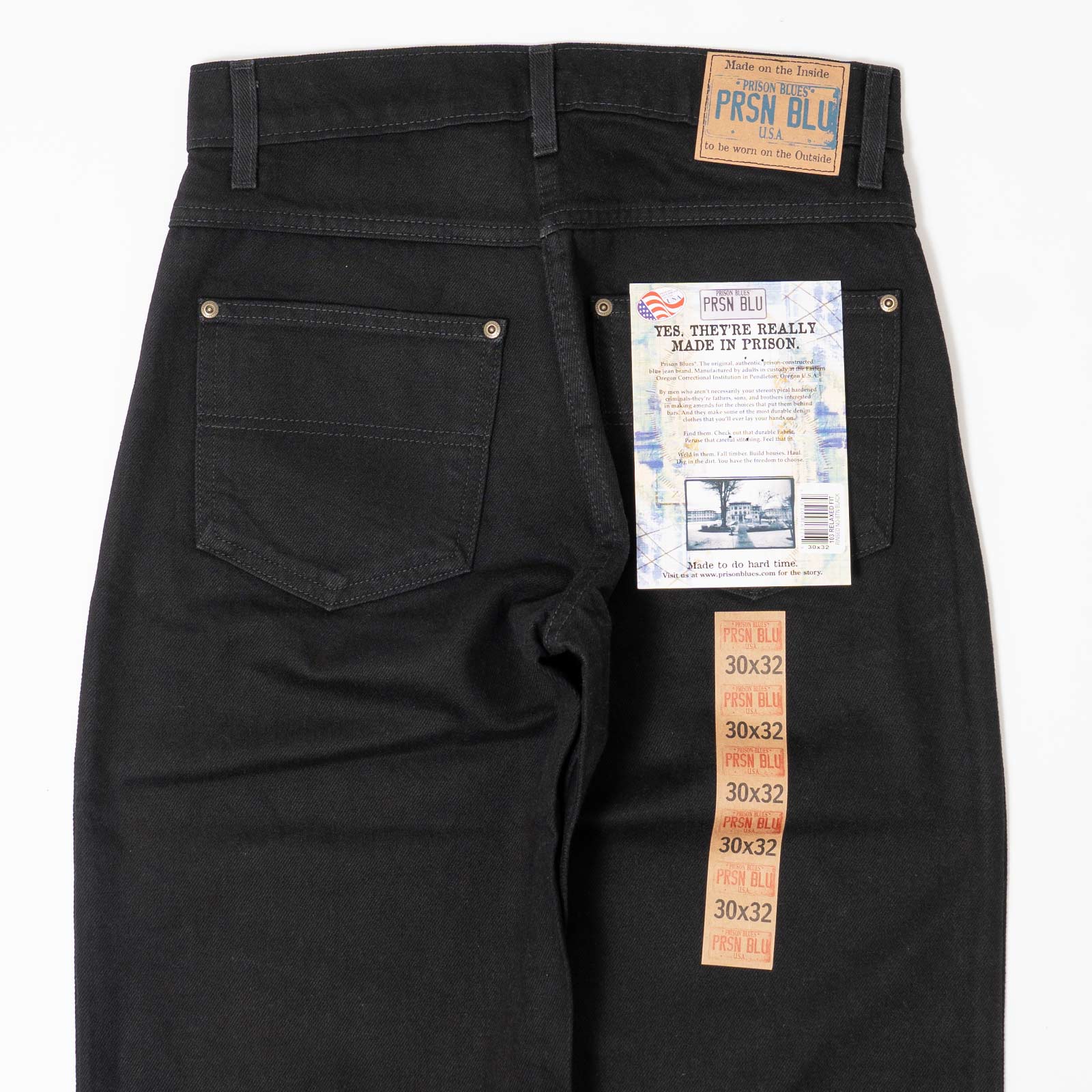 プリズンブルースPRISONBLUESリラックスフィットジーンズリンスドブラック