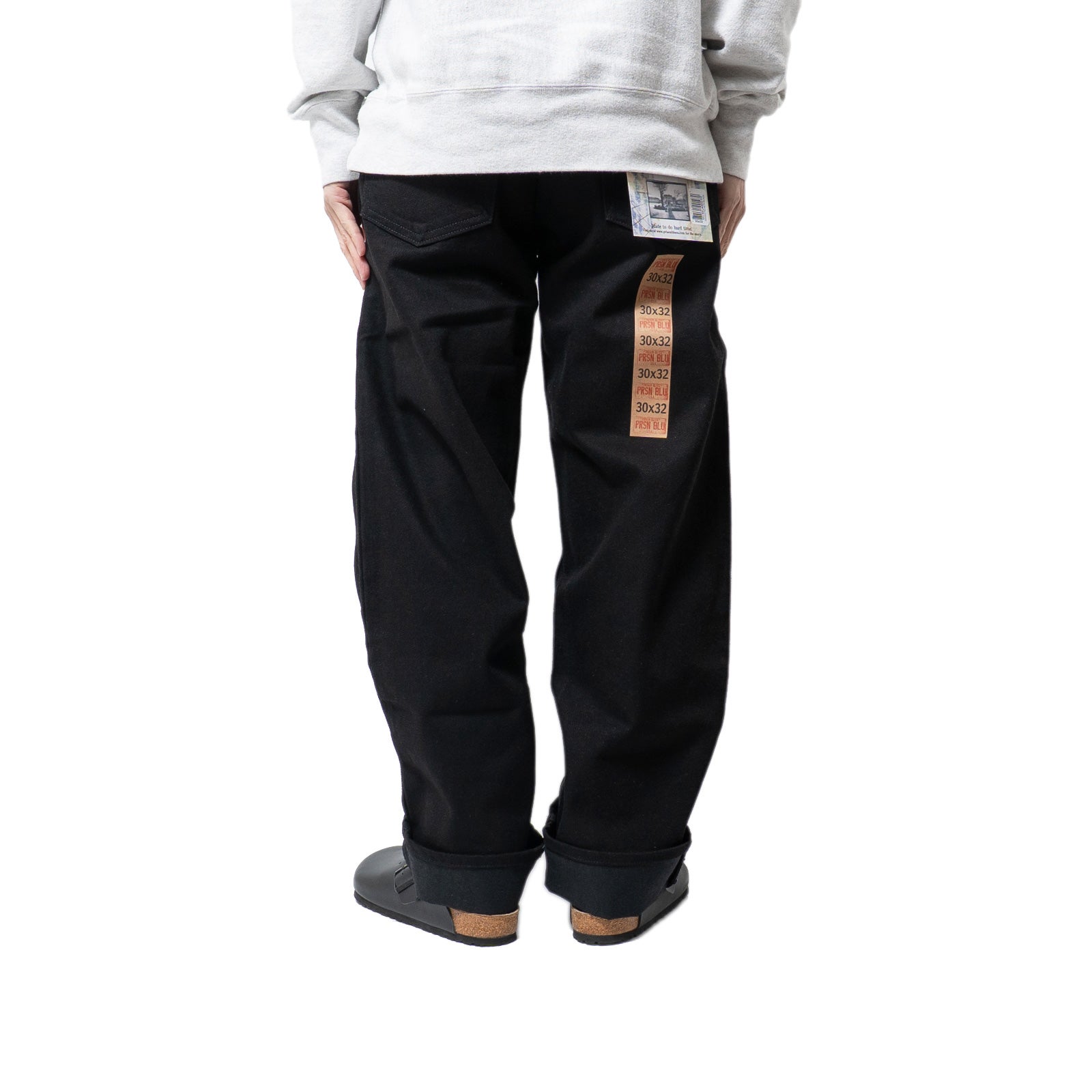 プリズンブルースPRISONBLUESリラックスフィットジーンズリンスドブラック