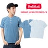 ヘルスニットHealthknit10070インディゴヘンリーネック半袖Tシャツ