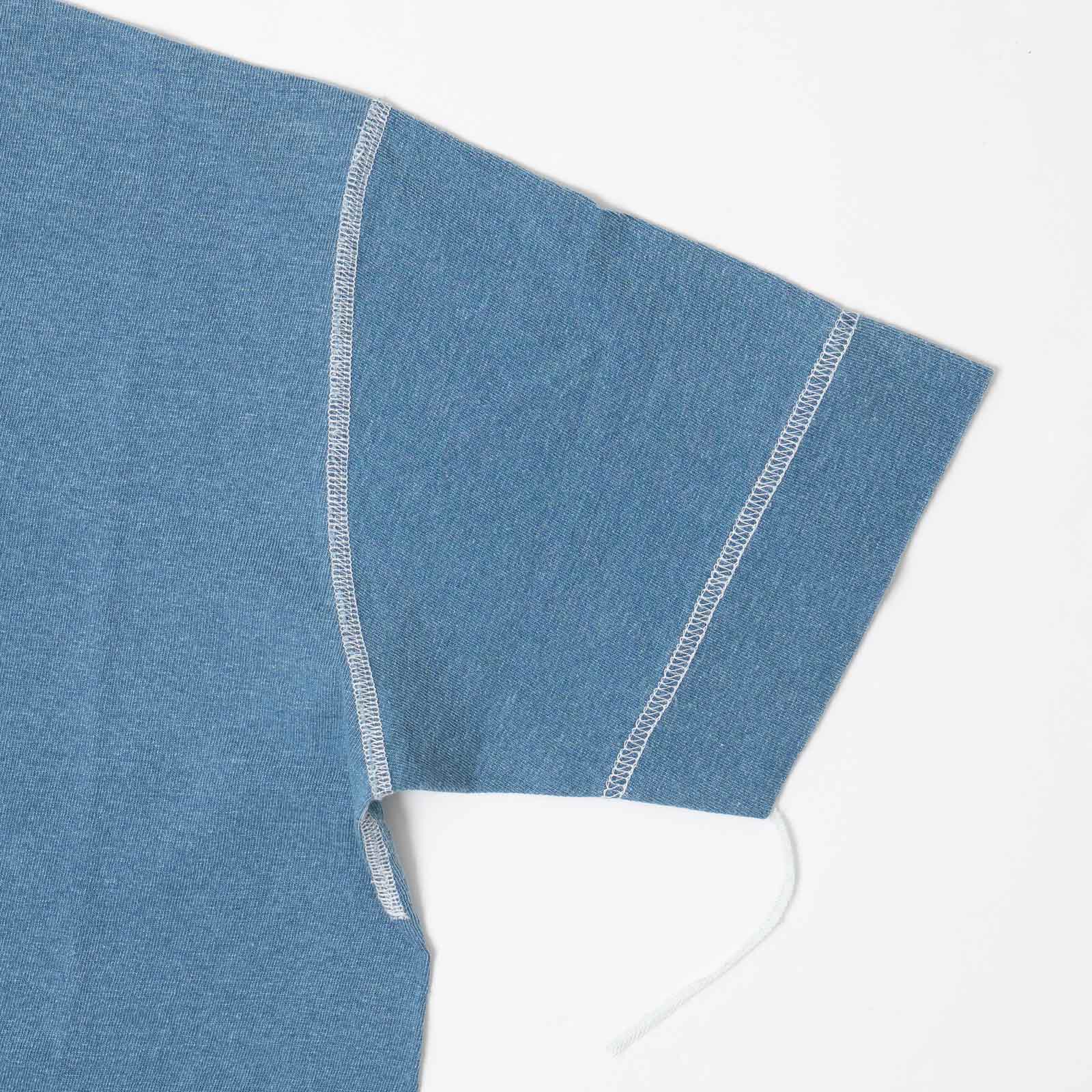 ヘルスニットHealthknit10070インディゴヘンリーネック半袖Tシャツ