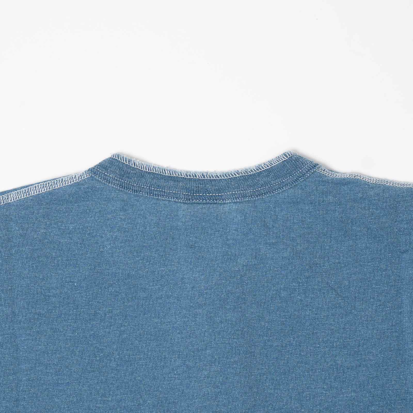 ヘルスニットHealthknit10070インディゴヘンリーネック半袖Tシャツ