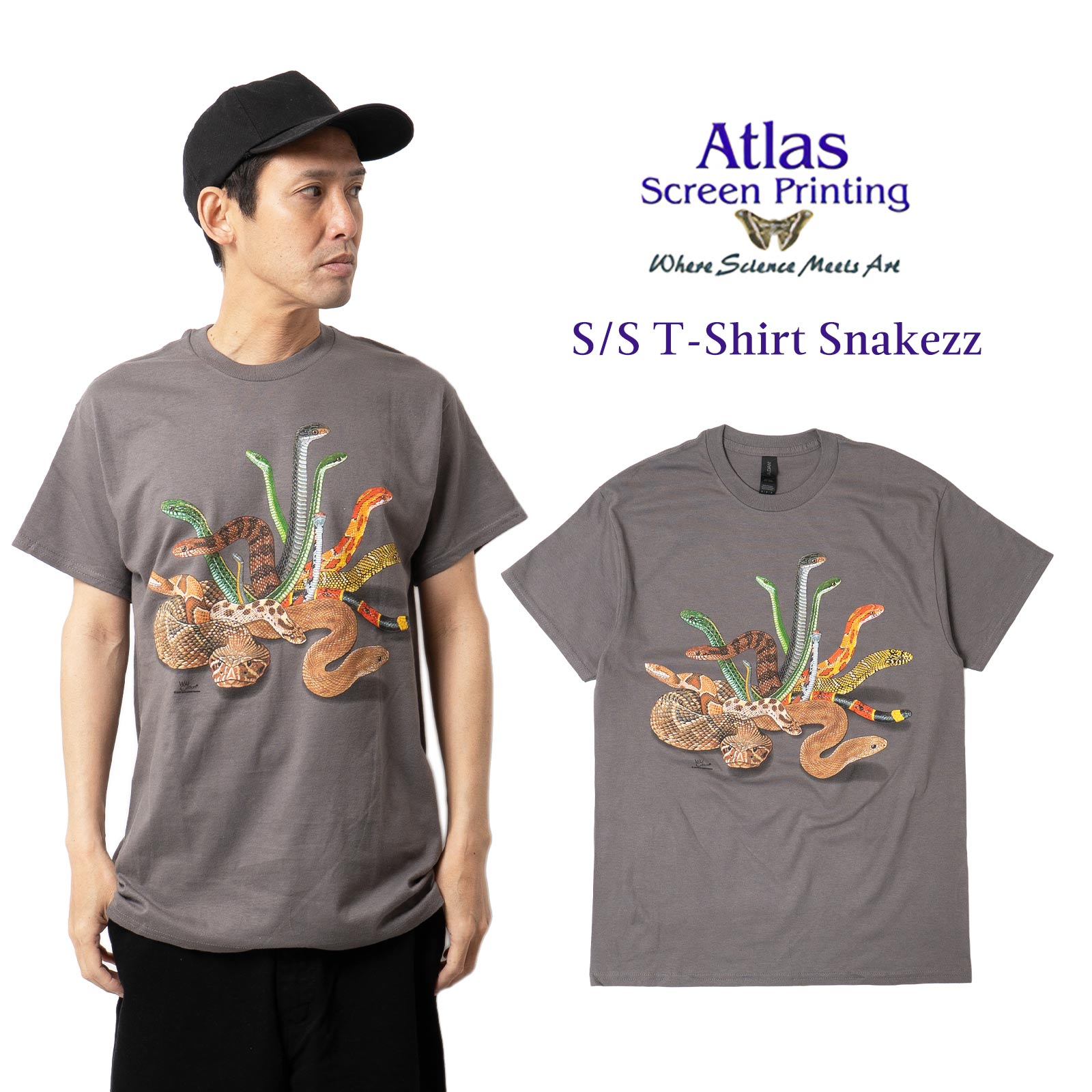 アトラススクリーンプリンティングATLASSCREENPRINTING半袖TシャツスネークスWC346T