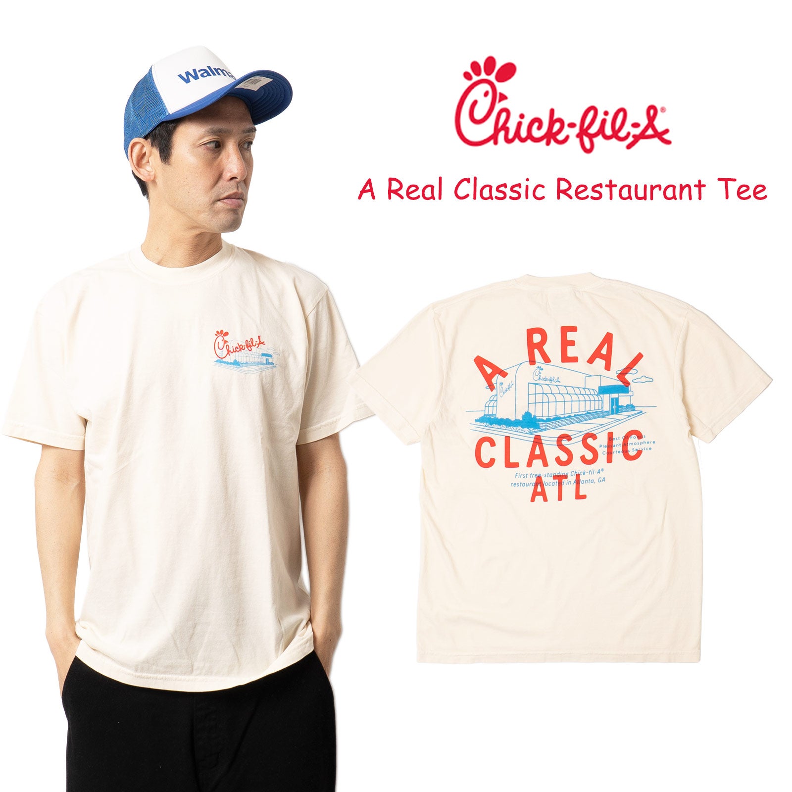 チックフィレイChick-fil-Aアリアルクラシックレストラン半袖Tシャツ