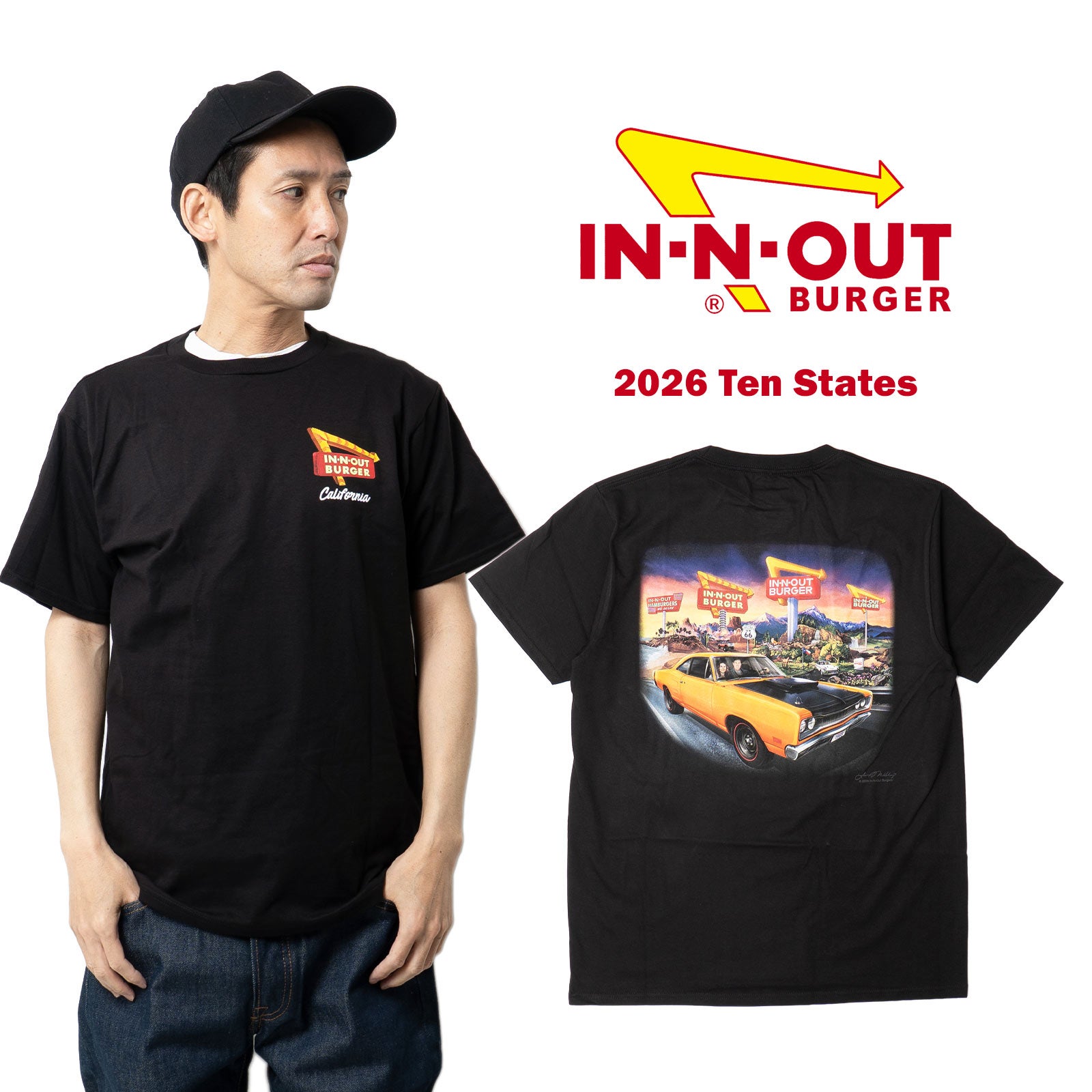 インアンドアウトバーガー半袖Tシャツ2026テンステイツ