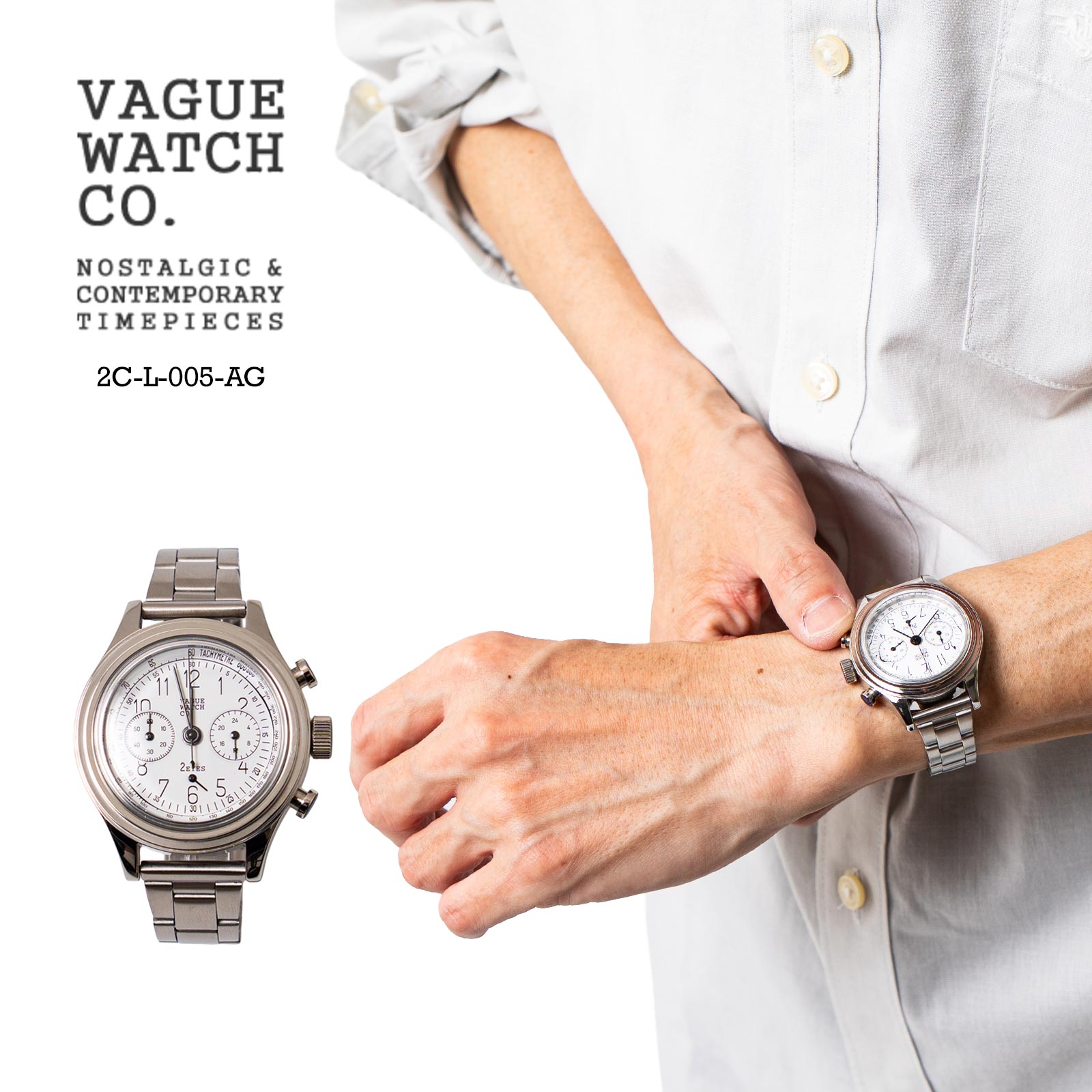 ヴァーグウォッチVAGUEWATCHCO.クロノグラフツーアイズAG