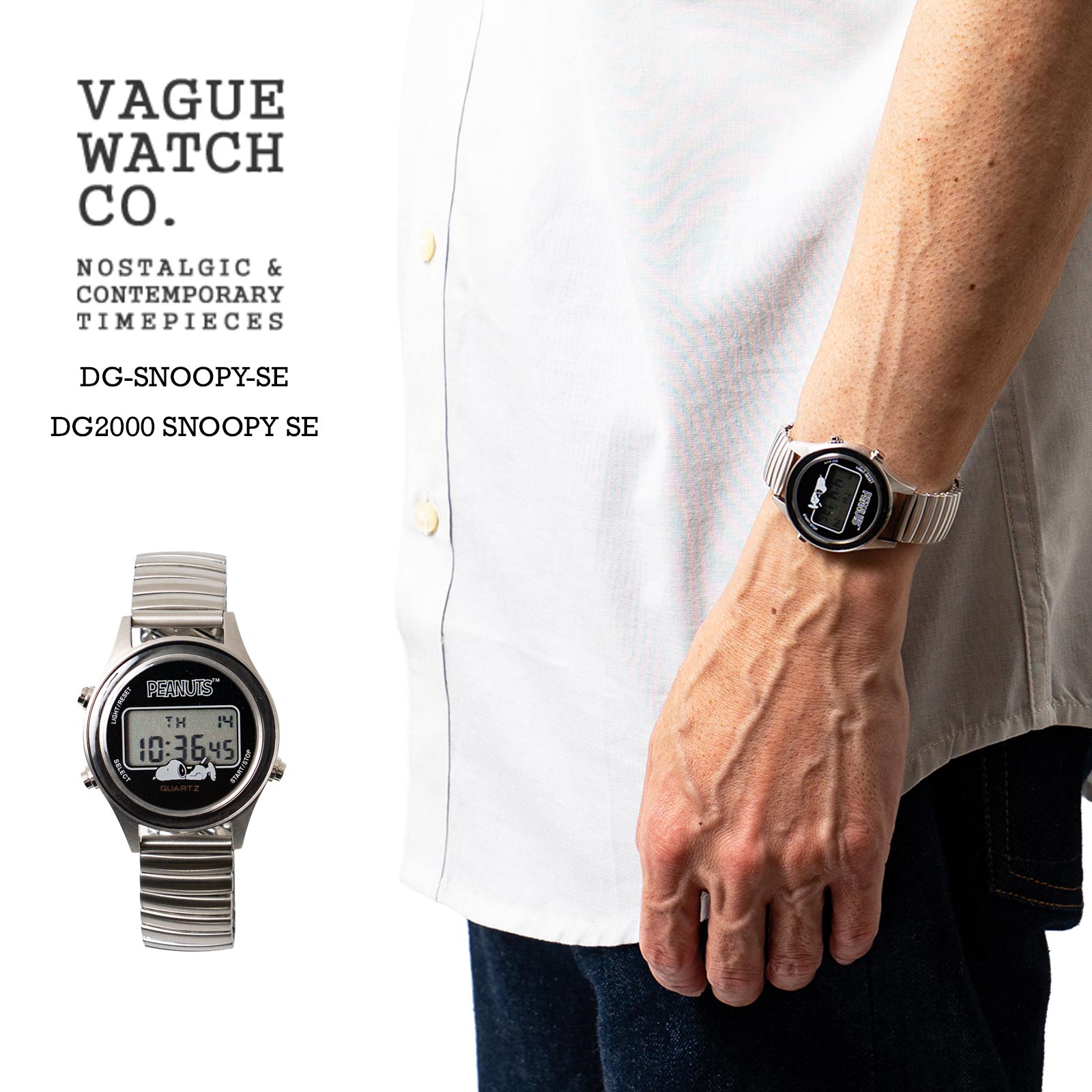 ヴァーグウォッチVAGUEWATCHCo.DG2000エクステンションスヌーピーデジタルウォッチ