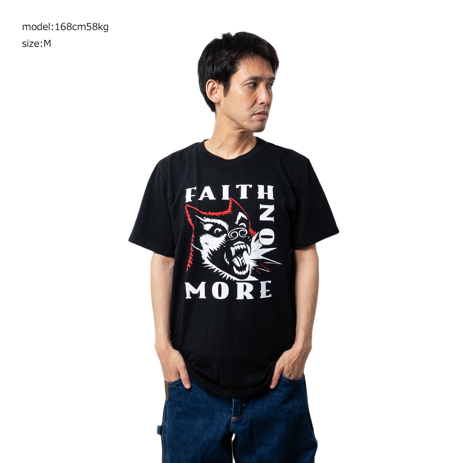 カンフーkungfu.フェイスノーモアロゴドッグTシャツブラック
