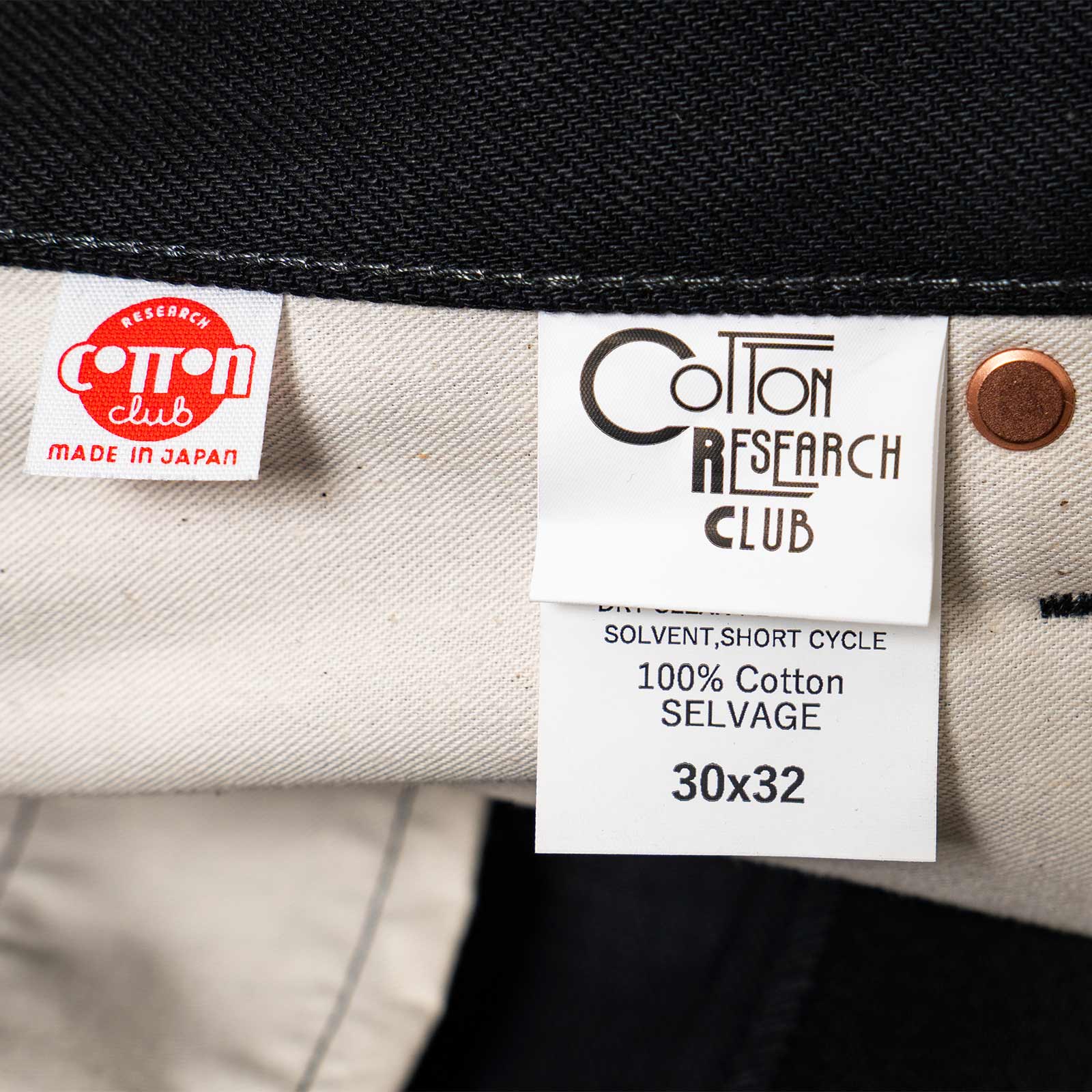 コットンリサーチクラブCOTTONRESEARCHCLUBセルビッジブラックデニムジーンズ