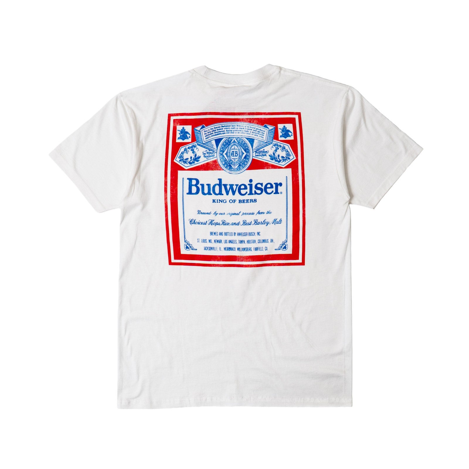 ウェアユアビアWearYourBeerバドワイザーヴィンテージラベルポケットTシャツ