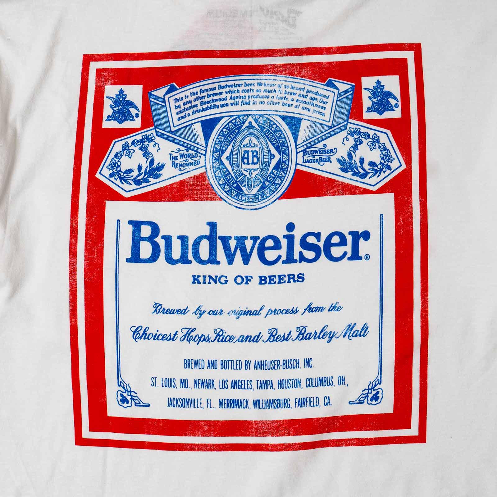 ウェアユアビアWearYourBeerバドワイザーヴィンテージラベルポケットTシャツ