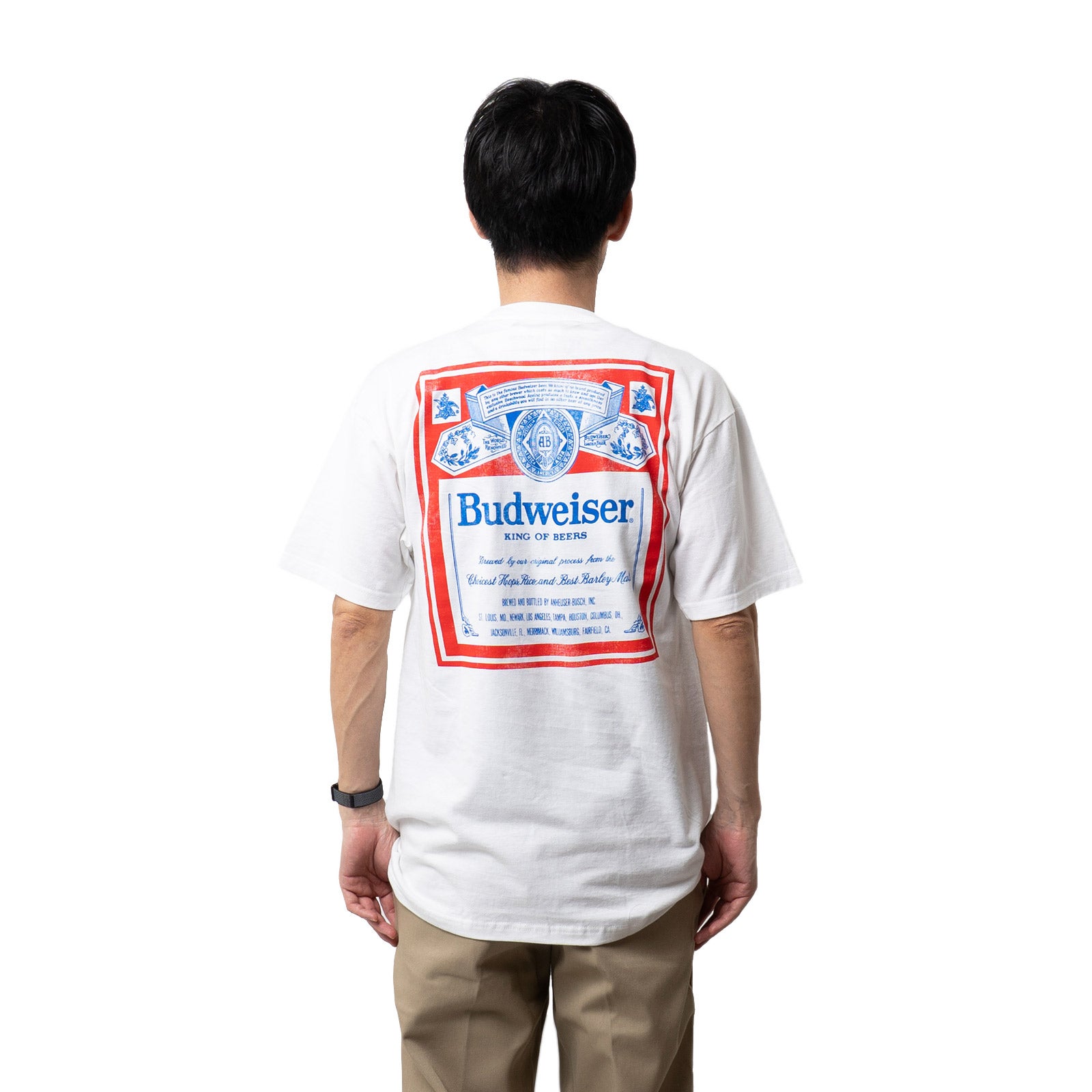 ウェアユアビアWearYourBeerバドワイザーヴィンテージラベルポケットTシャツ