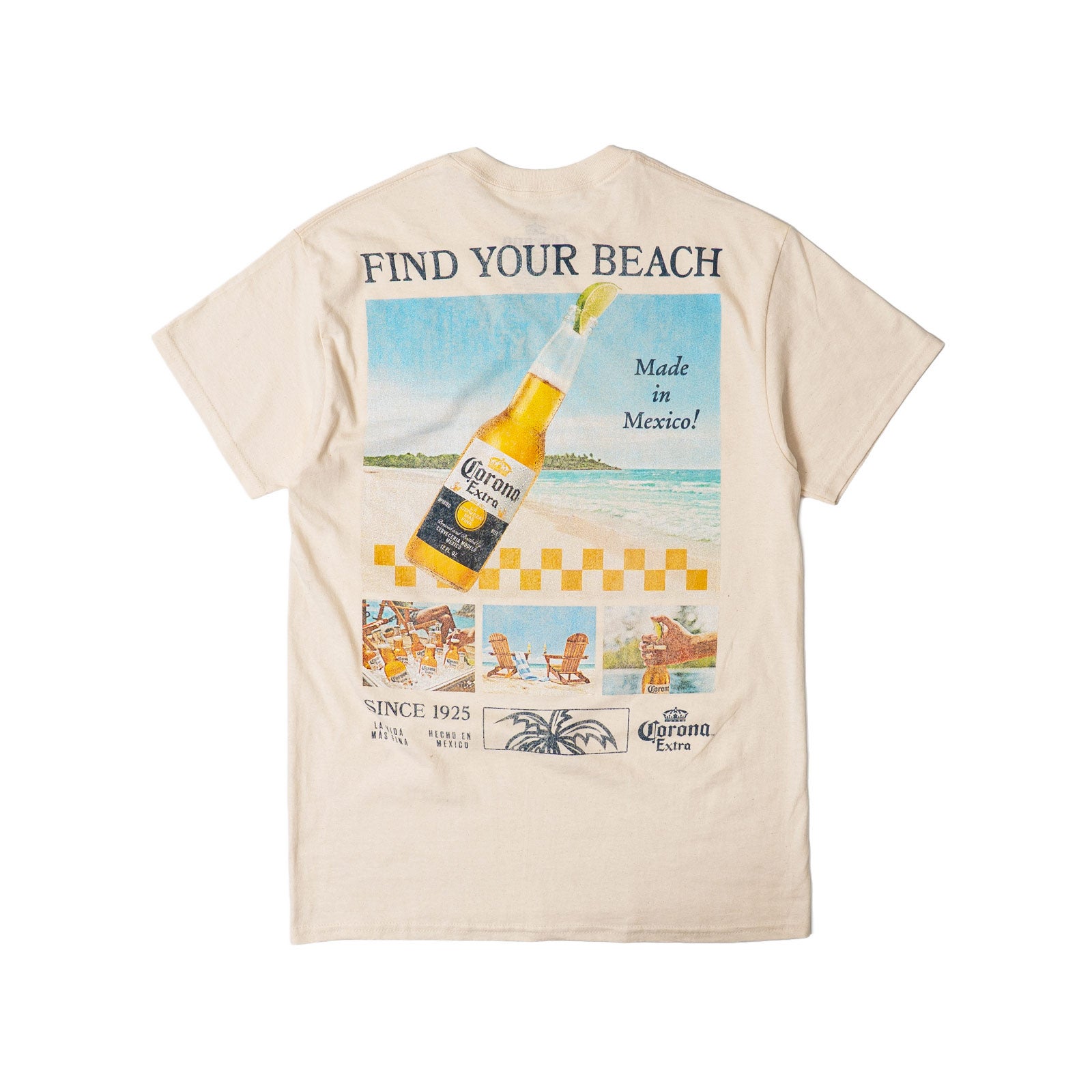 ウェアユアビアWearYourBeerコロナファインドユアビーチモンタージュTシャツ