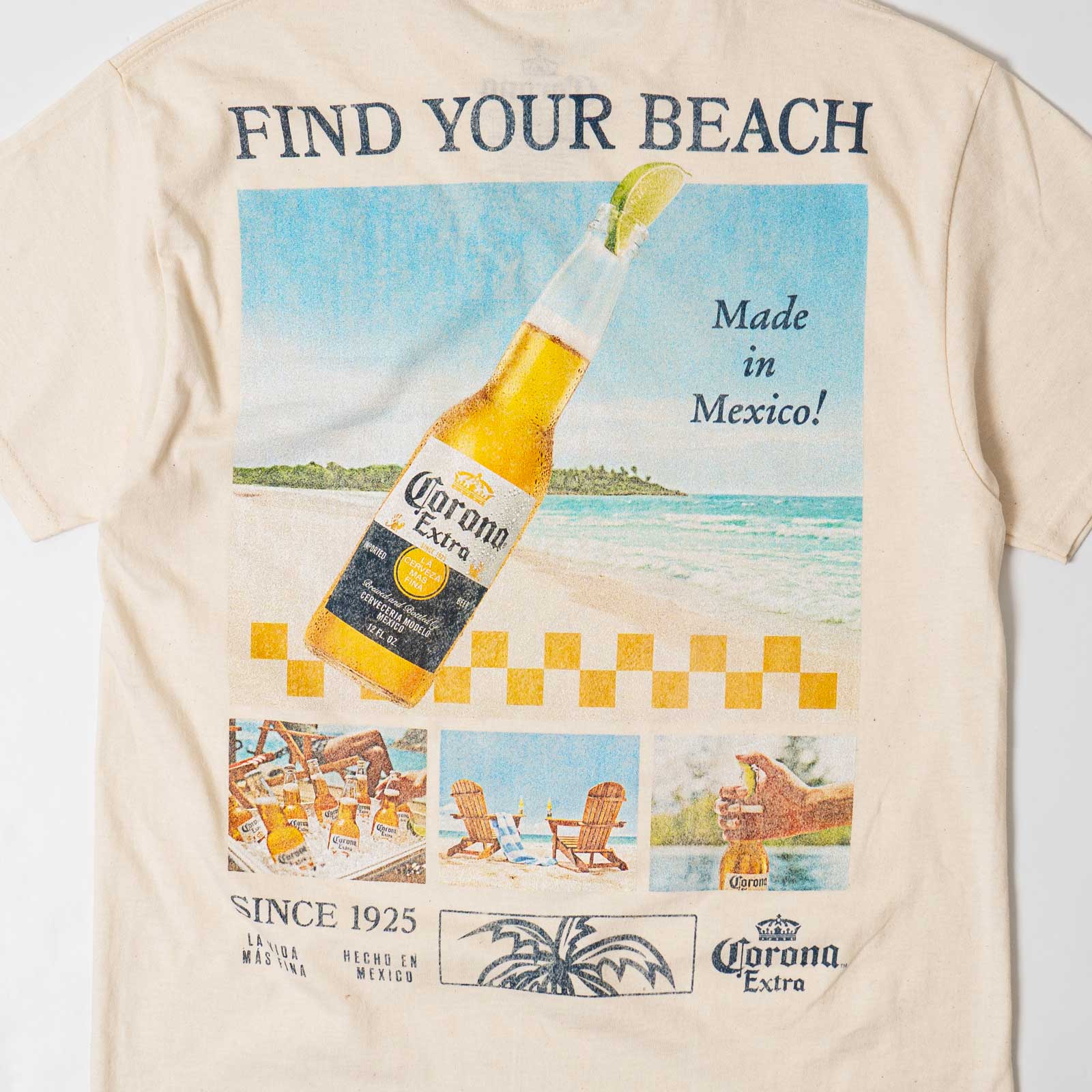ウェアユアビアWearYourBeerコロナファインドユアビーチモンタージュTシャツ