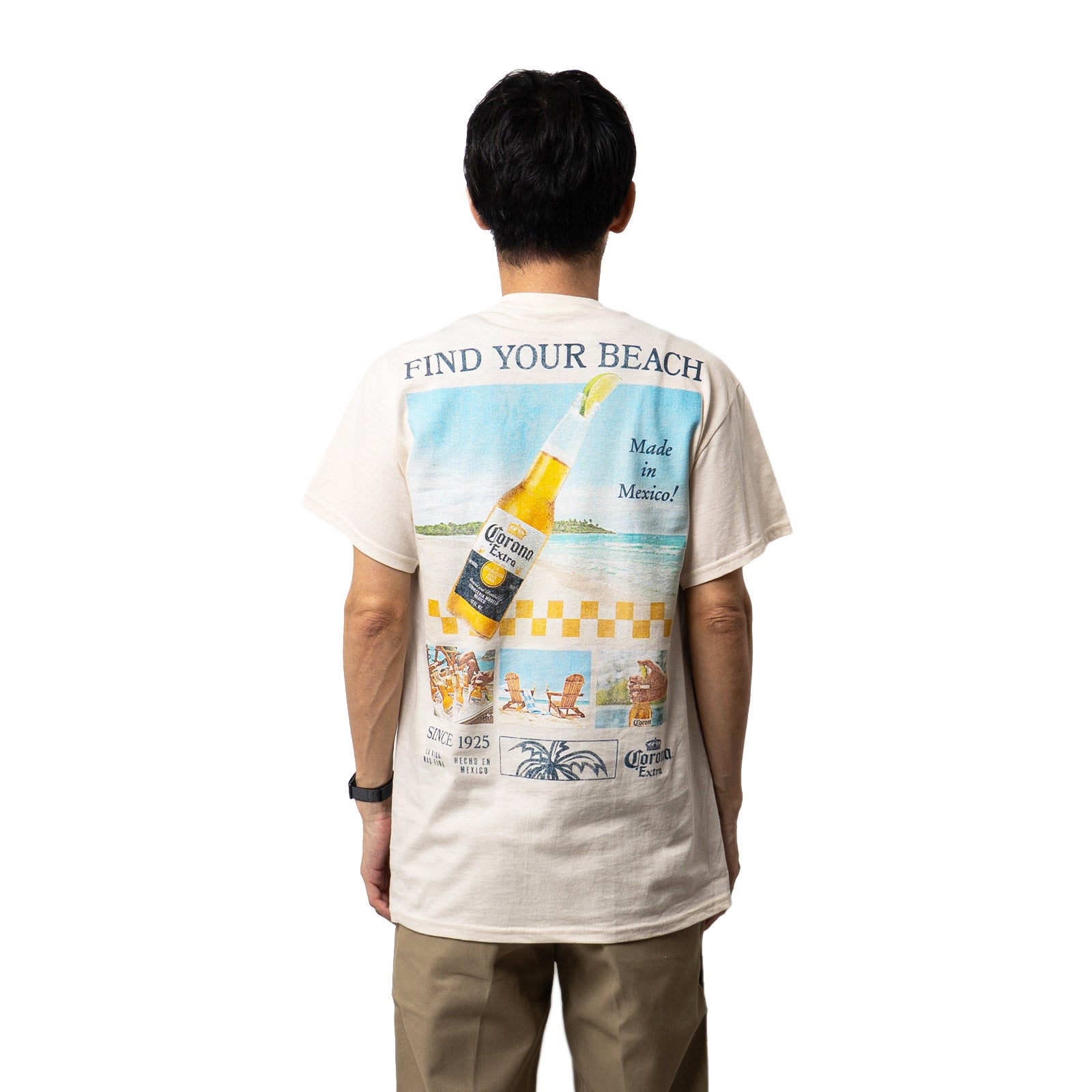 ウェアユアビアWearYourBeerコロナファインドユアビーチモンタージュTシャツ