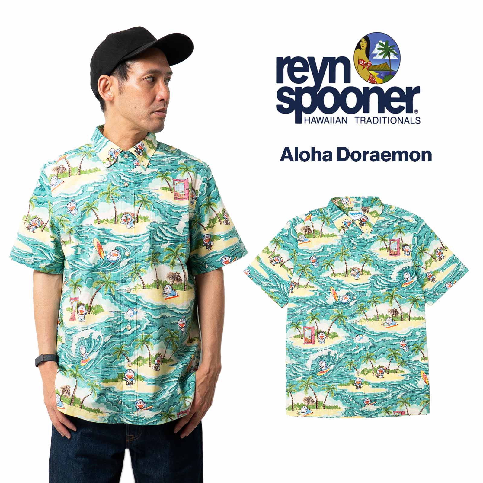 レインスプーナー×ドラえもんREYNSPOONER×DORAEMON半袖アロハシャツフルオープン