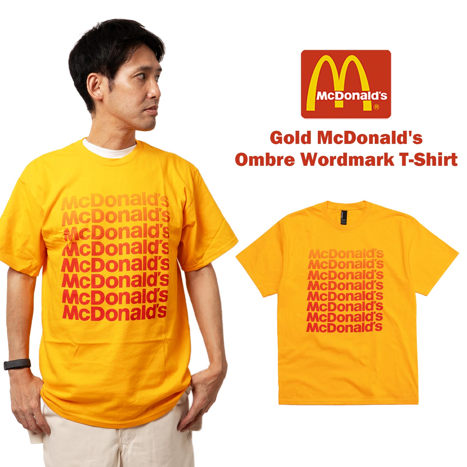 マクドナルドMcDonald’sオンブレワードマーク半袖Tシャツ